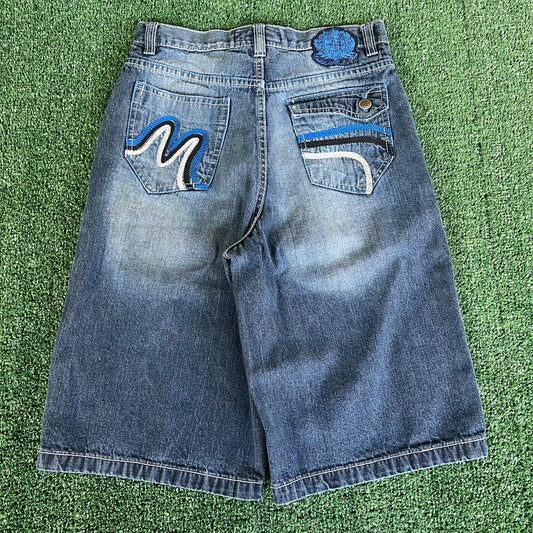 Y2K Mecca Blue Jean Shorts - 28x12.25"