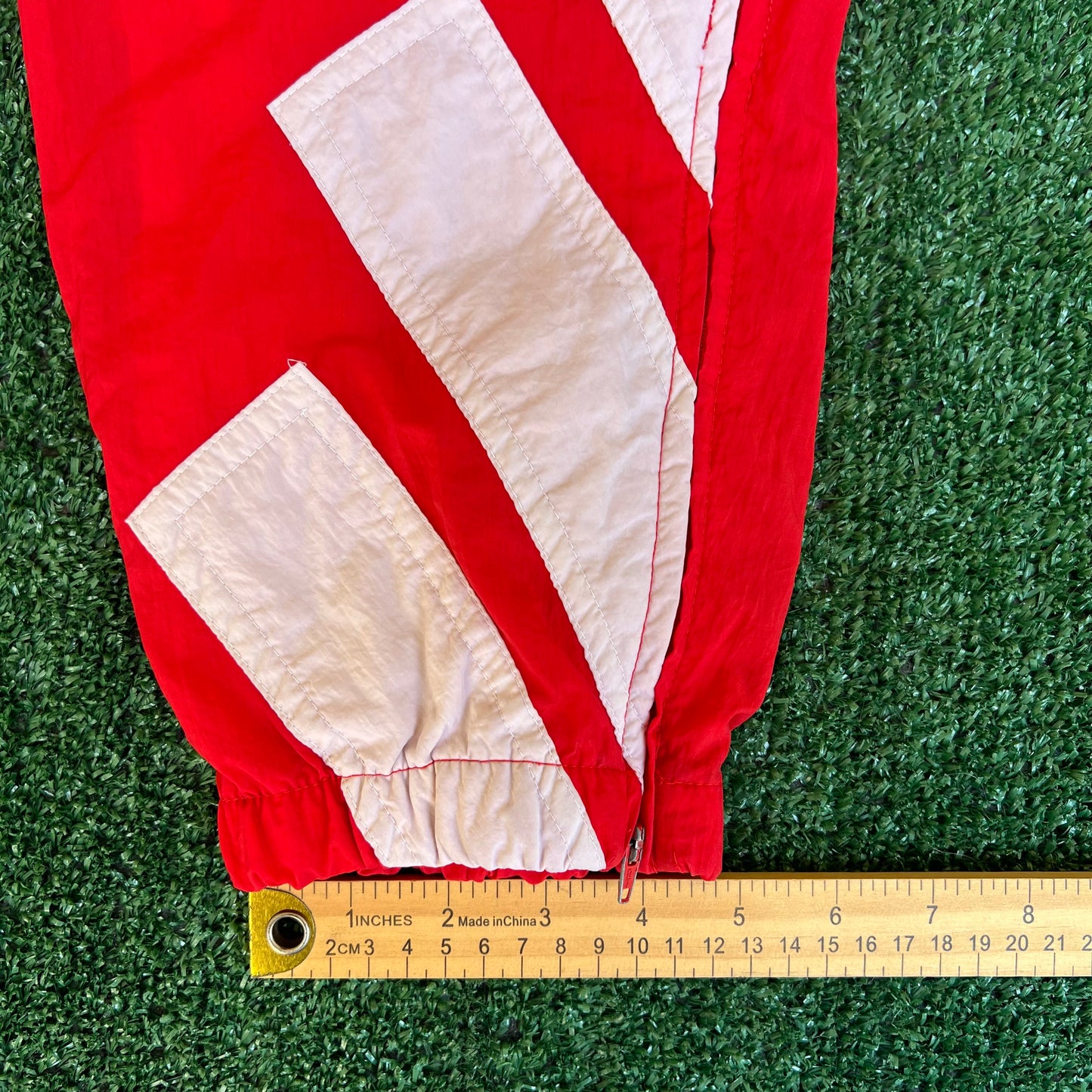 Vintage 90s Men's Adidas Tapered Leg Logo Red White Track Pants Small 32x31"