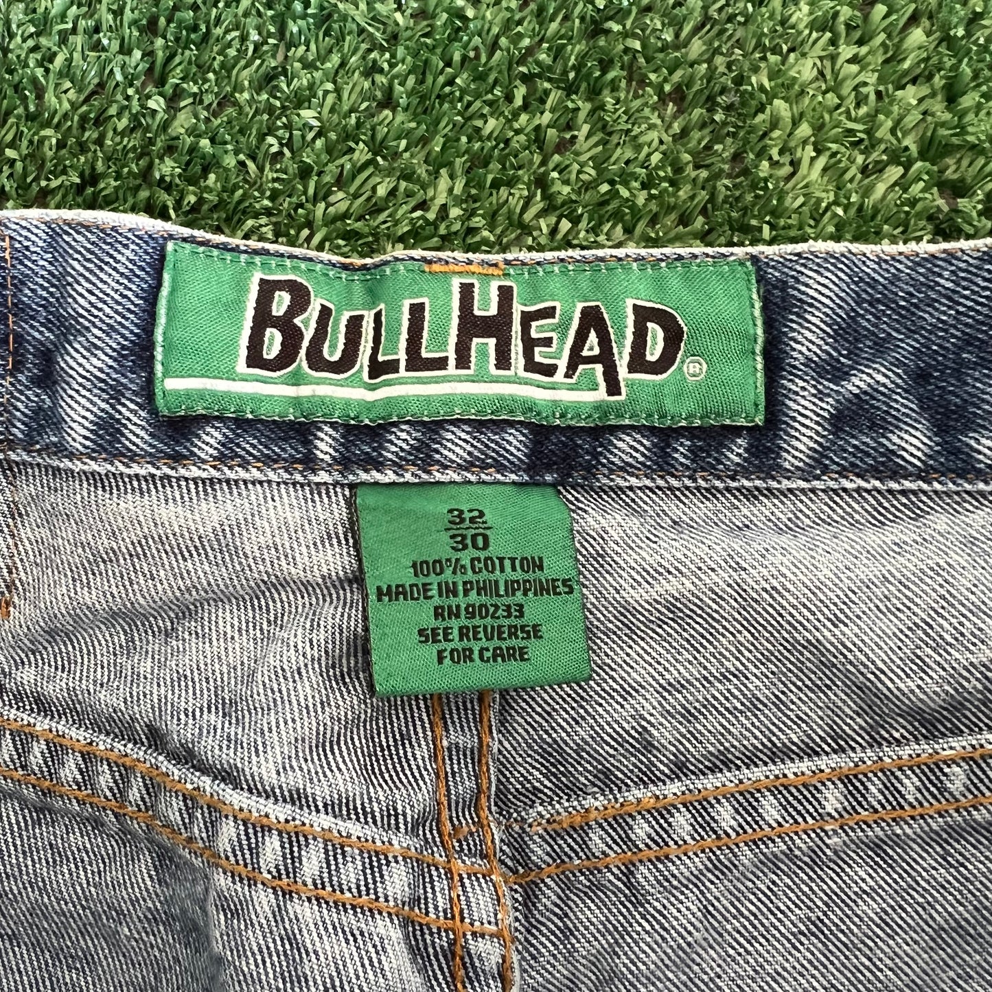 90s Y2K Bullhead Pipes Wide-Leg Blue Jeans - 32x29" 23" Opens