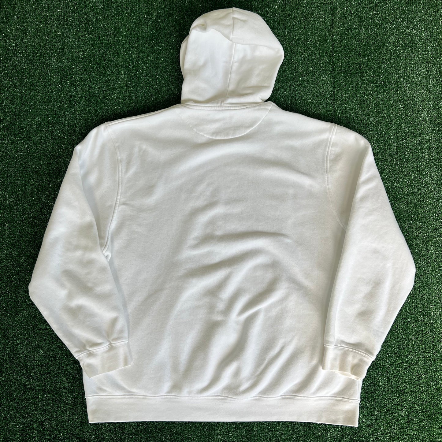 Y2K Nike Essential Side Swoosh Boxy Hoodie White Black - XL 26.5x28.75"