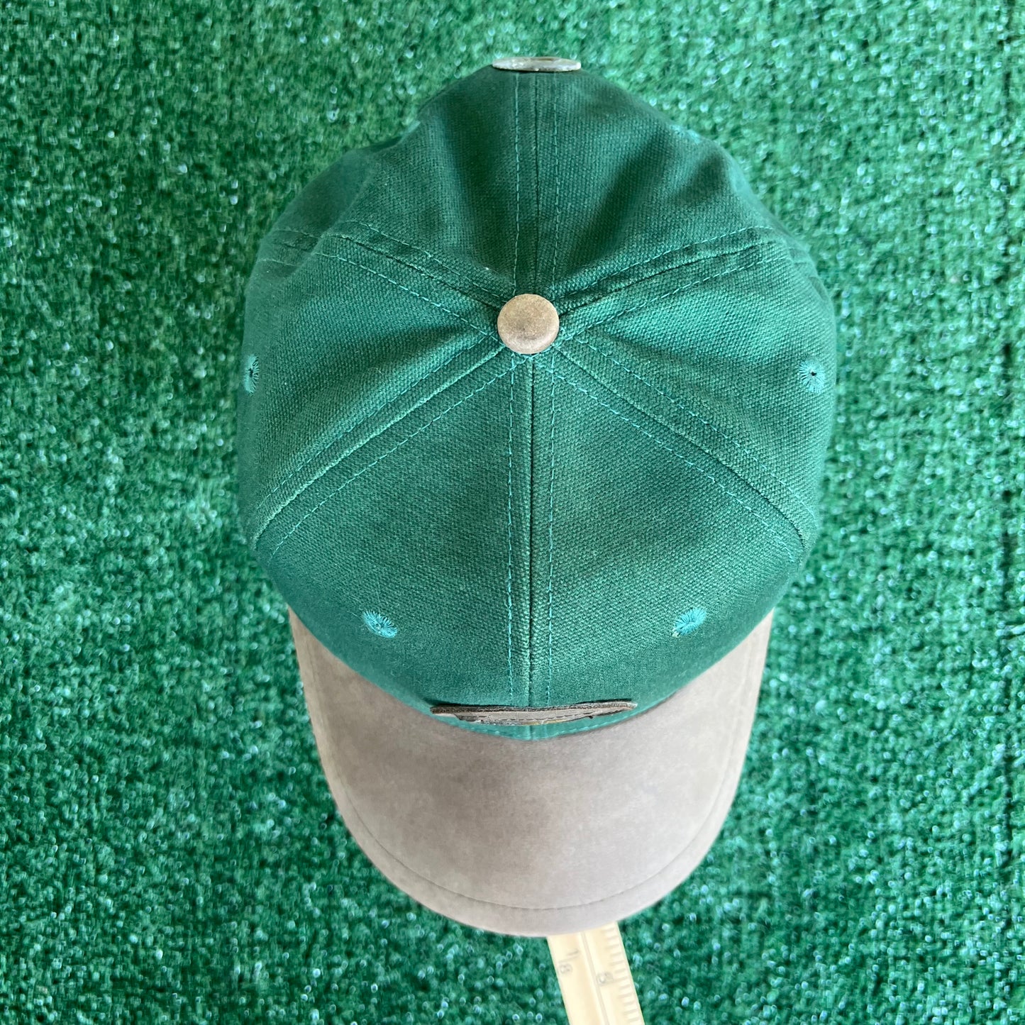 90s Nike Golf Dark Green Canvas Leather Strapback Hat