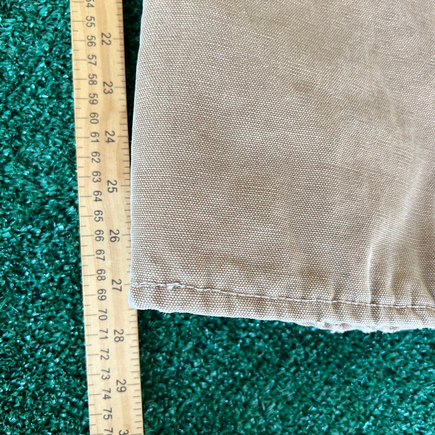70s Carhartt Brown Canvas Red Lined Quilted Talon Zipper Pants - 32x27.5"
