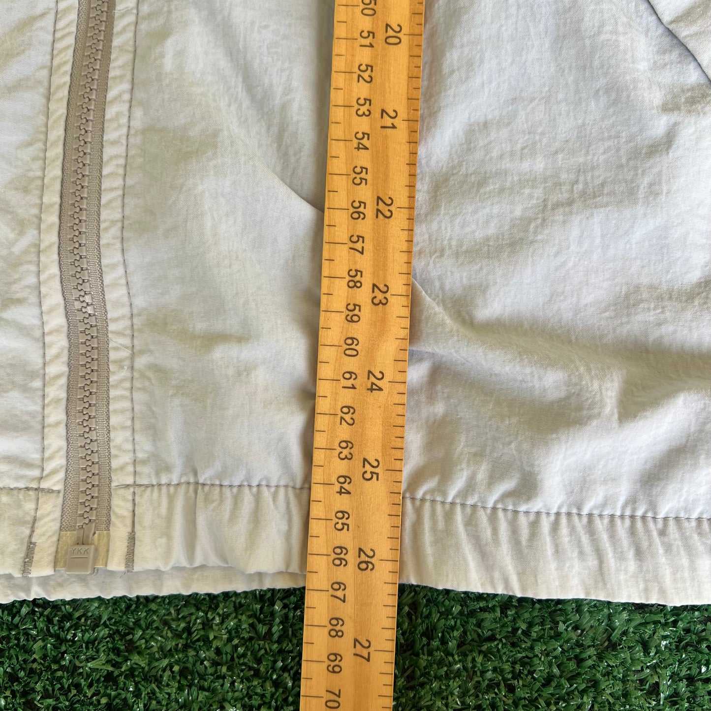 80s Nike Gray Blue Boxy Hooded Windbreaker Jacket - Large