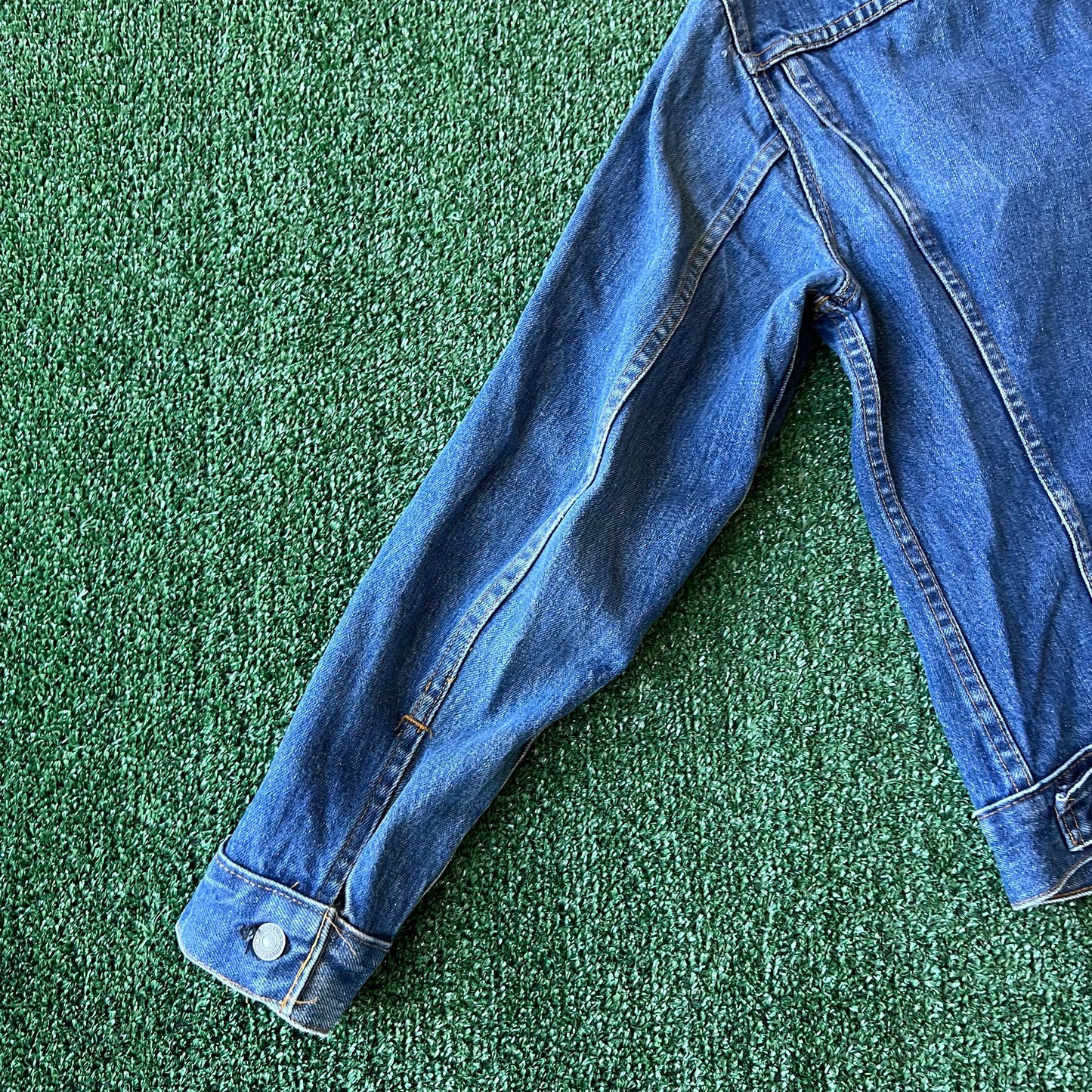 70s Levi’s 70505-0217 Type 3 Indigo Denim Jean Jacket Small E #52 B - Size 36 Small