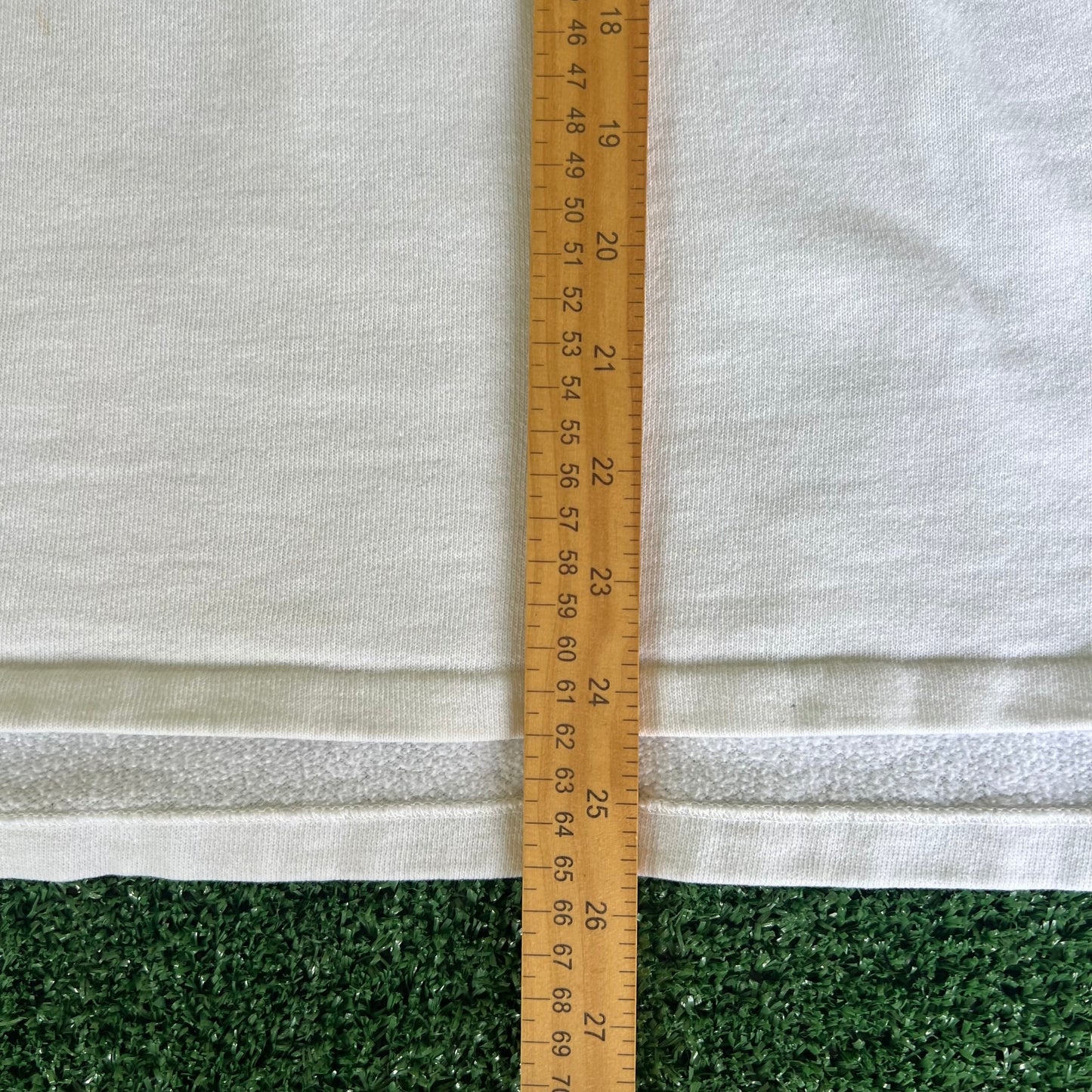 70s Southern Illinois University Salukis White Burgundy Stripe Sweatshirt - Large
