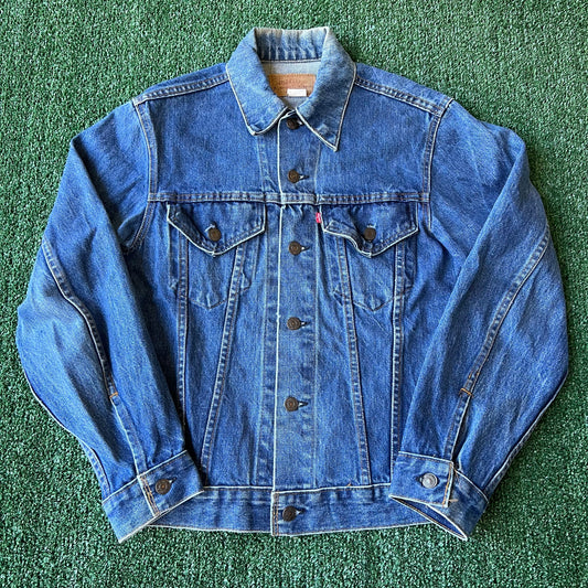 70s Levi’s 70505-0217 Type 3 Indigo Denim Jean Jacket Small E #52 B - Size 36 Small