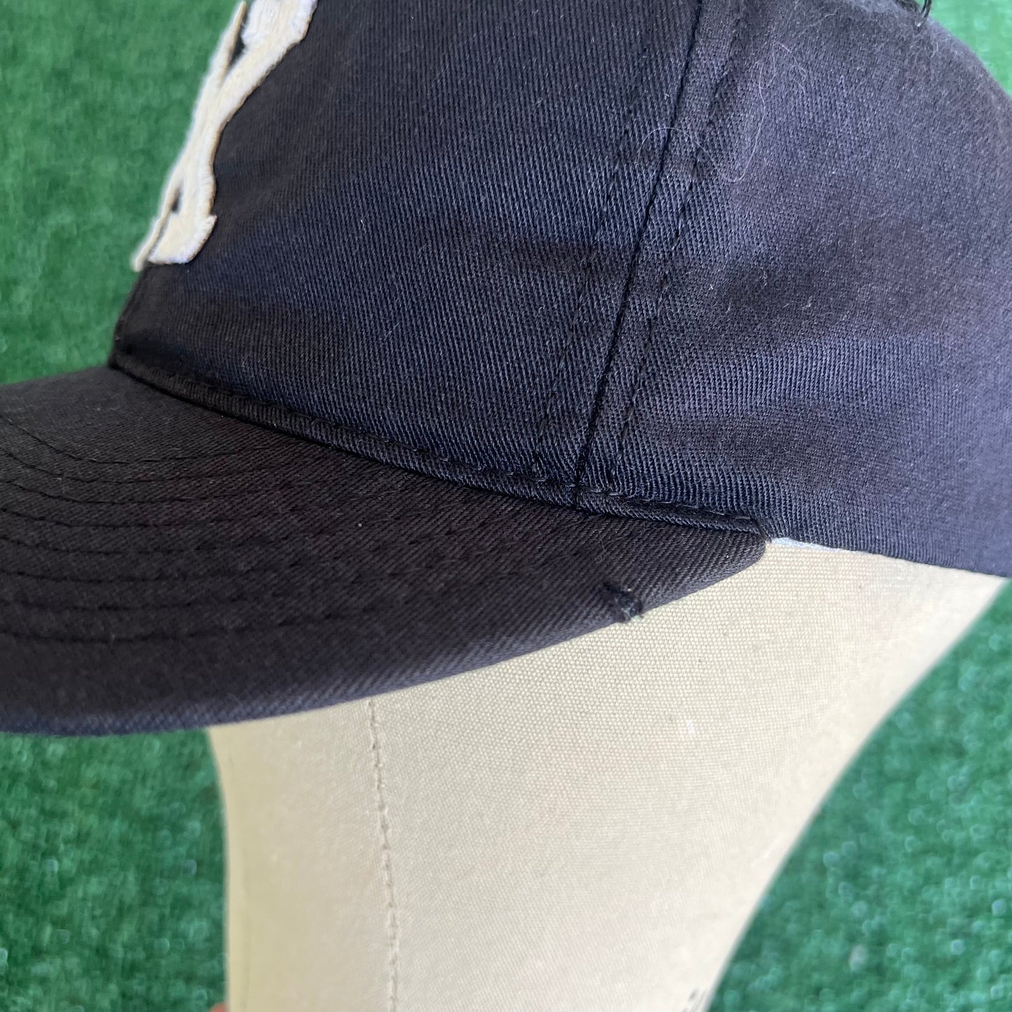 90s Black Malcolm X Blockhead Black Wool Snapback USA Made Hat Cap