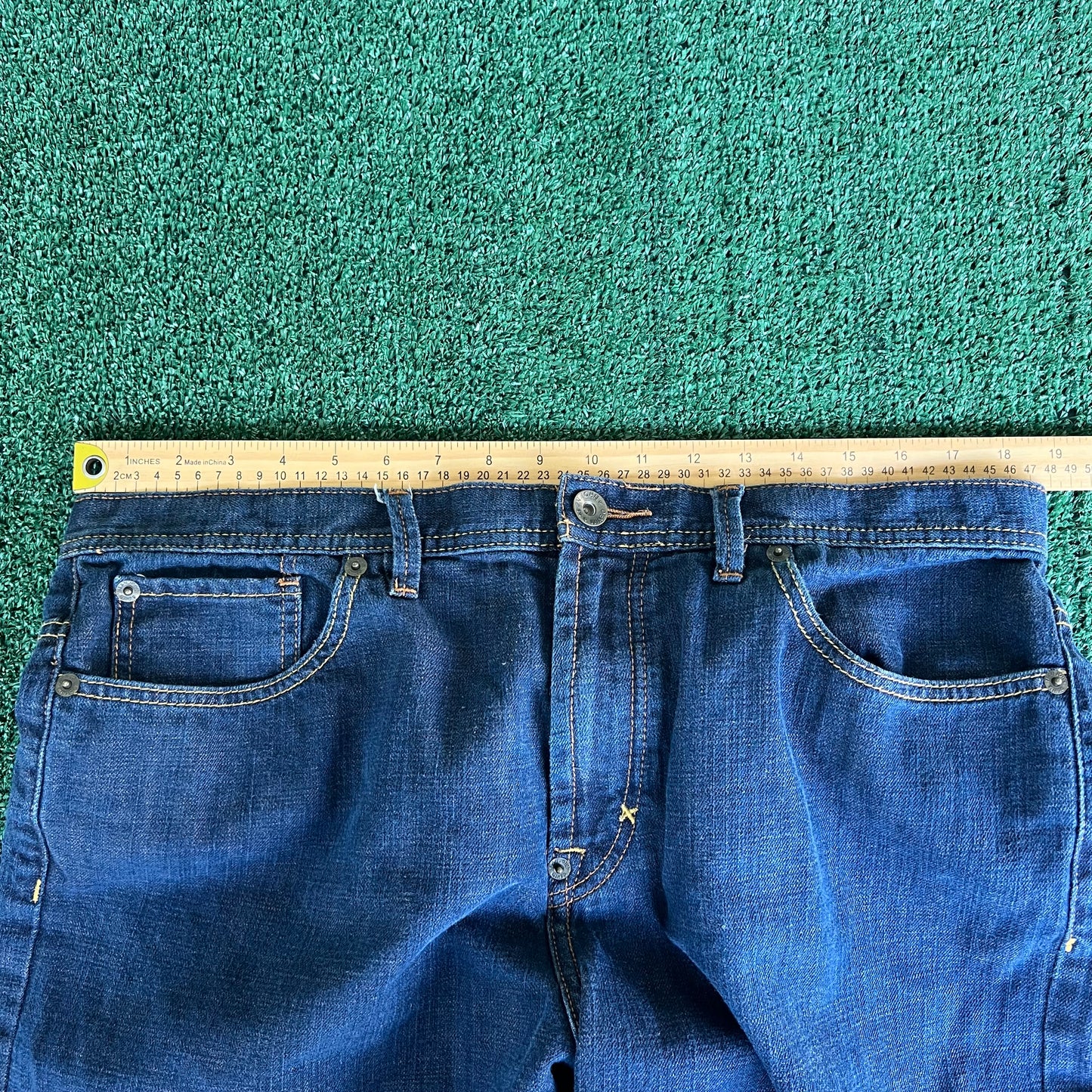 Y2K Men's Sean John Baggy Wide-Leg Indigo Jeans 37x32" 20" Opens JNCO Style