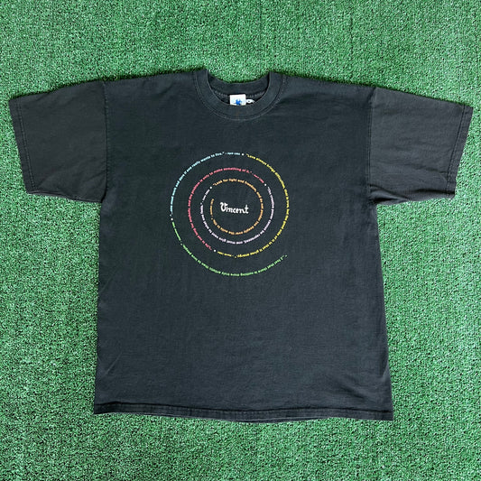 90s Philadelphia Museum of Art Vincent Van Gogh Quote Spiral Black T-Shirt - XL