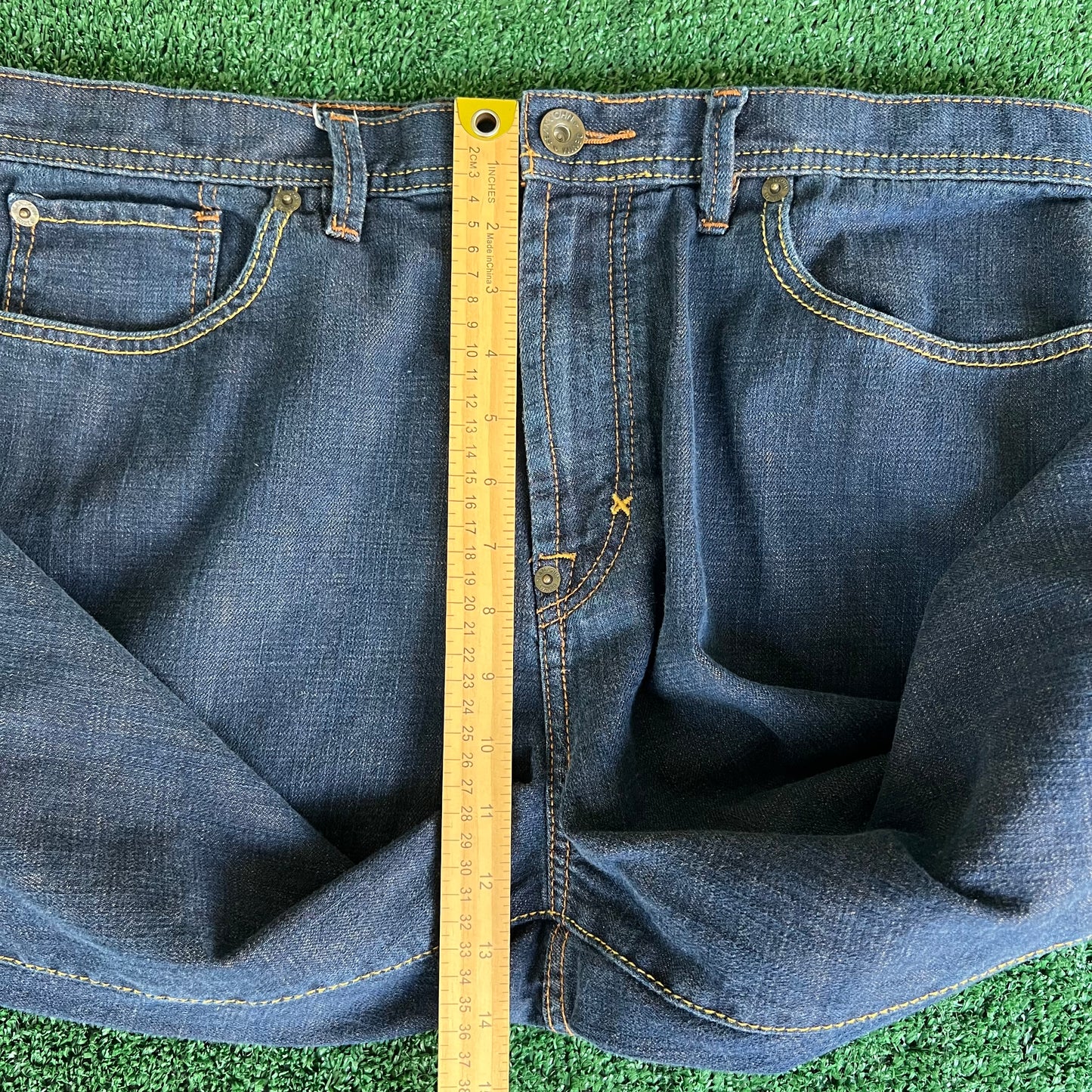 Y2K Men's Sean John Baggy Wide-Leg Indigo Jeans 37x32" 20" Opens JNCO Style