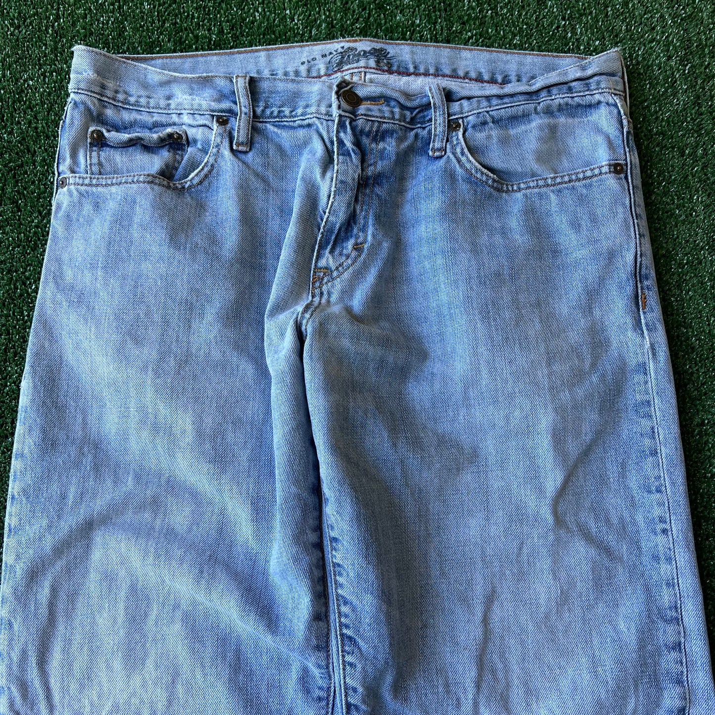 Y2K Old Navy Loose Light Blue Baggy Straight Jeans - 36x30" 19" Open Southpole