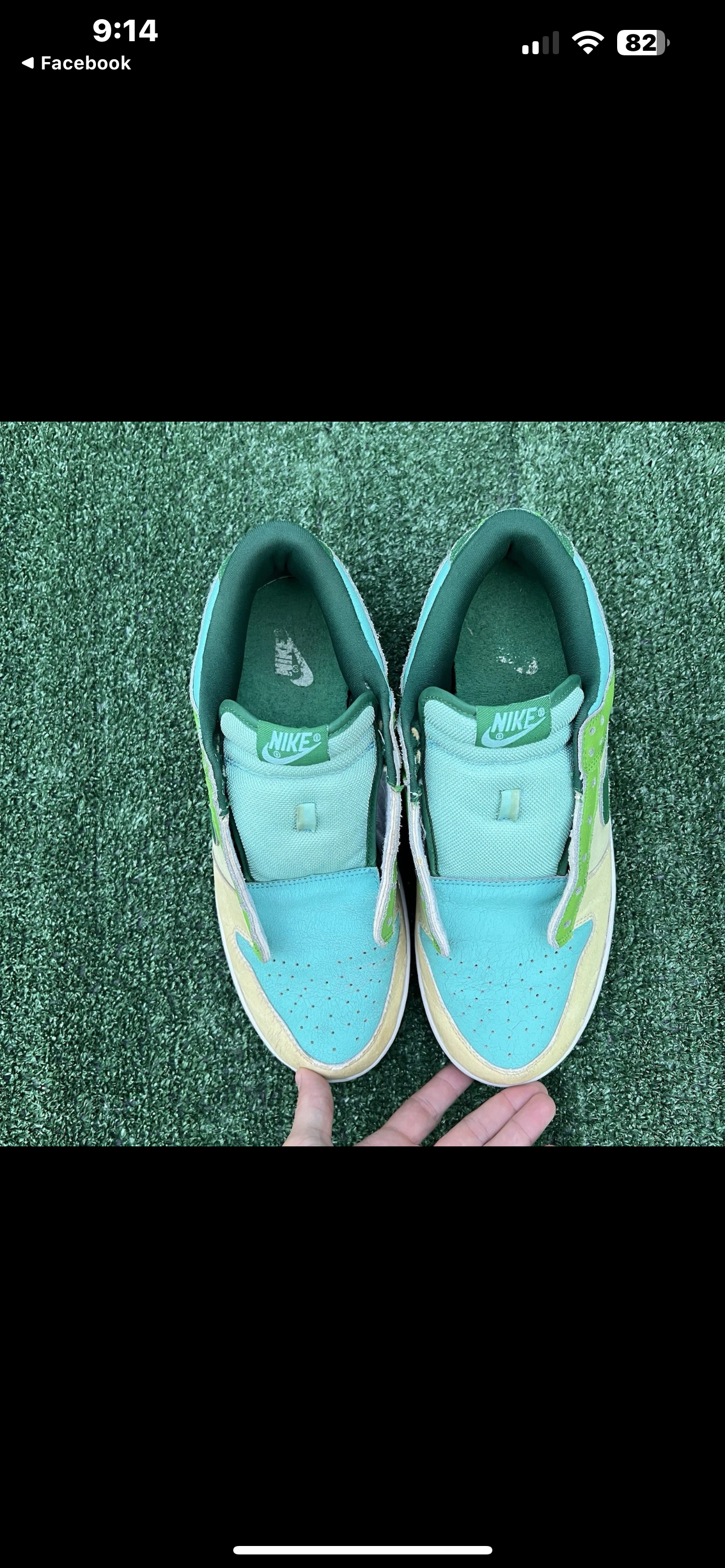 VTG Nike Dunk Low Glow In The Dark Mens Size 11 ?Green White Distressed Y2K Skate