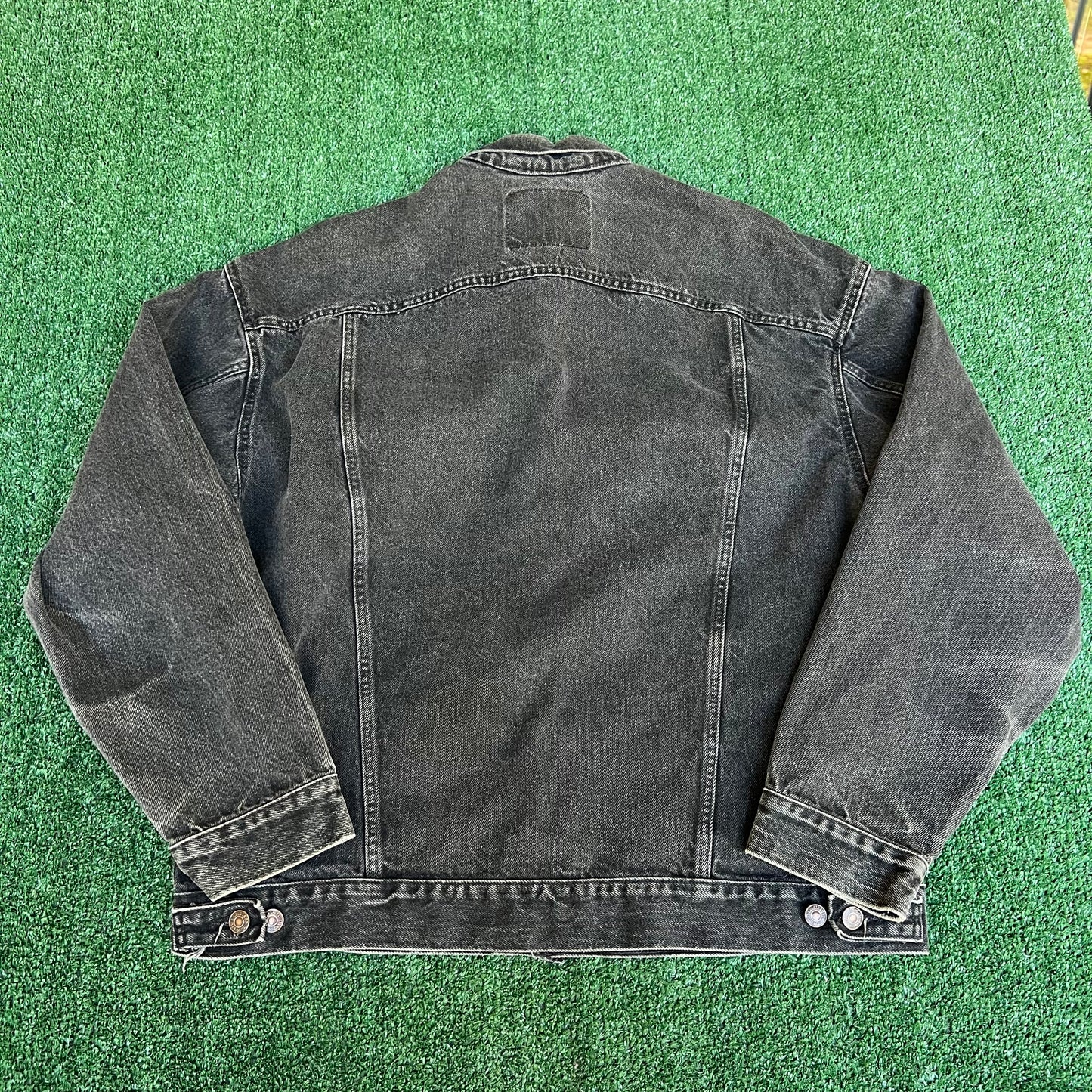 VTG 80s Men's Levi's Black Red Tab 70507-4159 #287 Button USA Trucker Jacket - XL