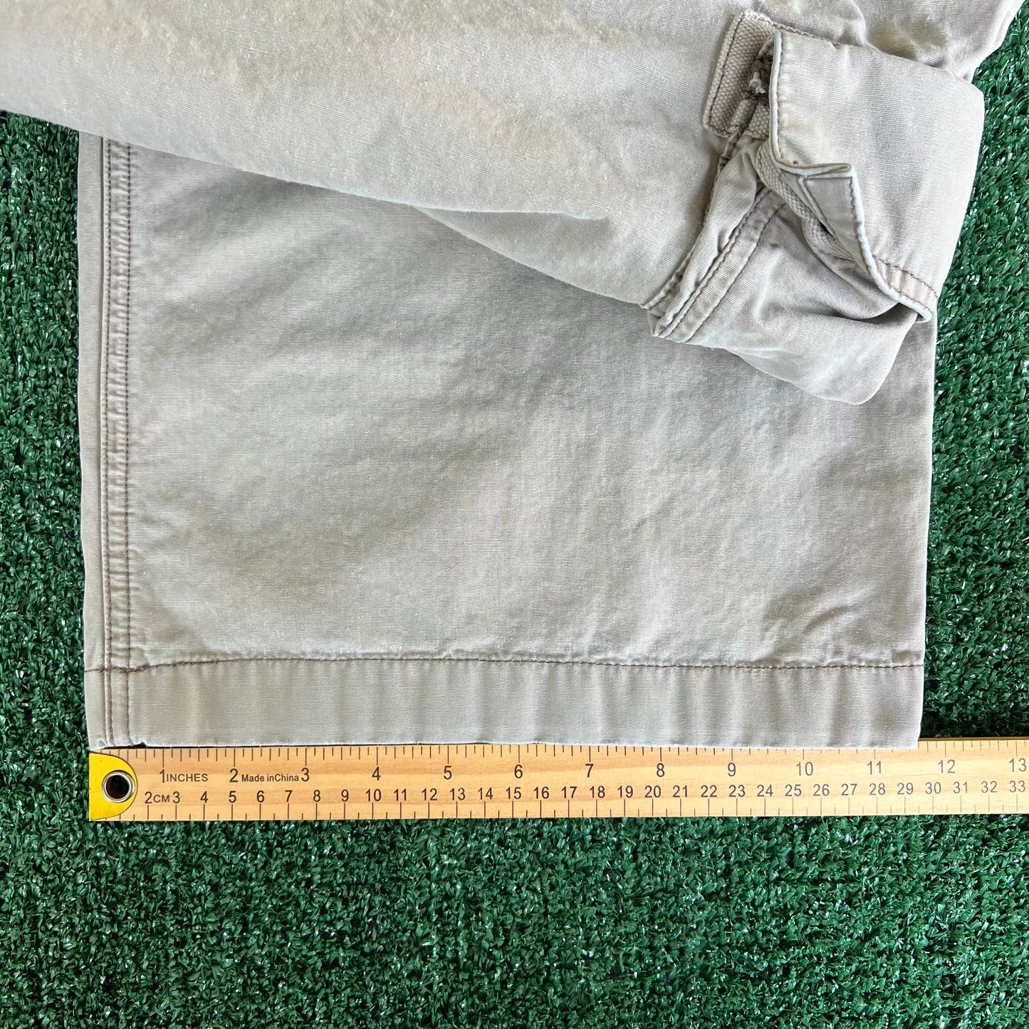 Y2K Old Navy Cargo Khaki Cargo Canvas Pants - 41x28.75" 23" Openings
