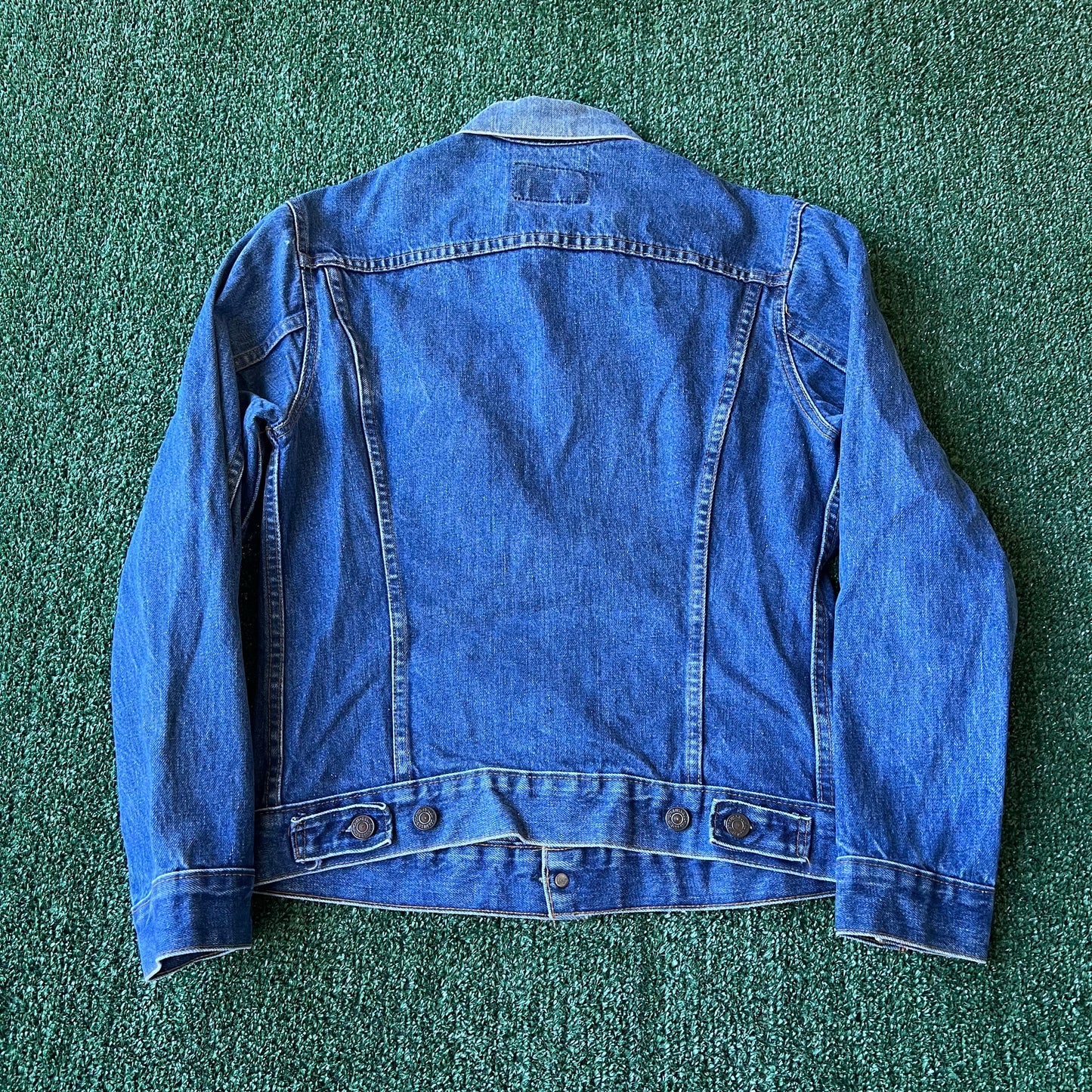 70s Levi’s 70505-0217 Type 3 Indigo Denim Jean Jacket Small E #52 B - Size 36 Small