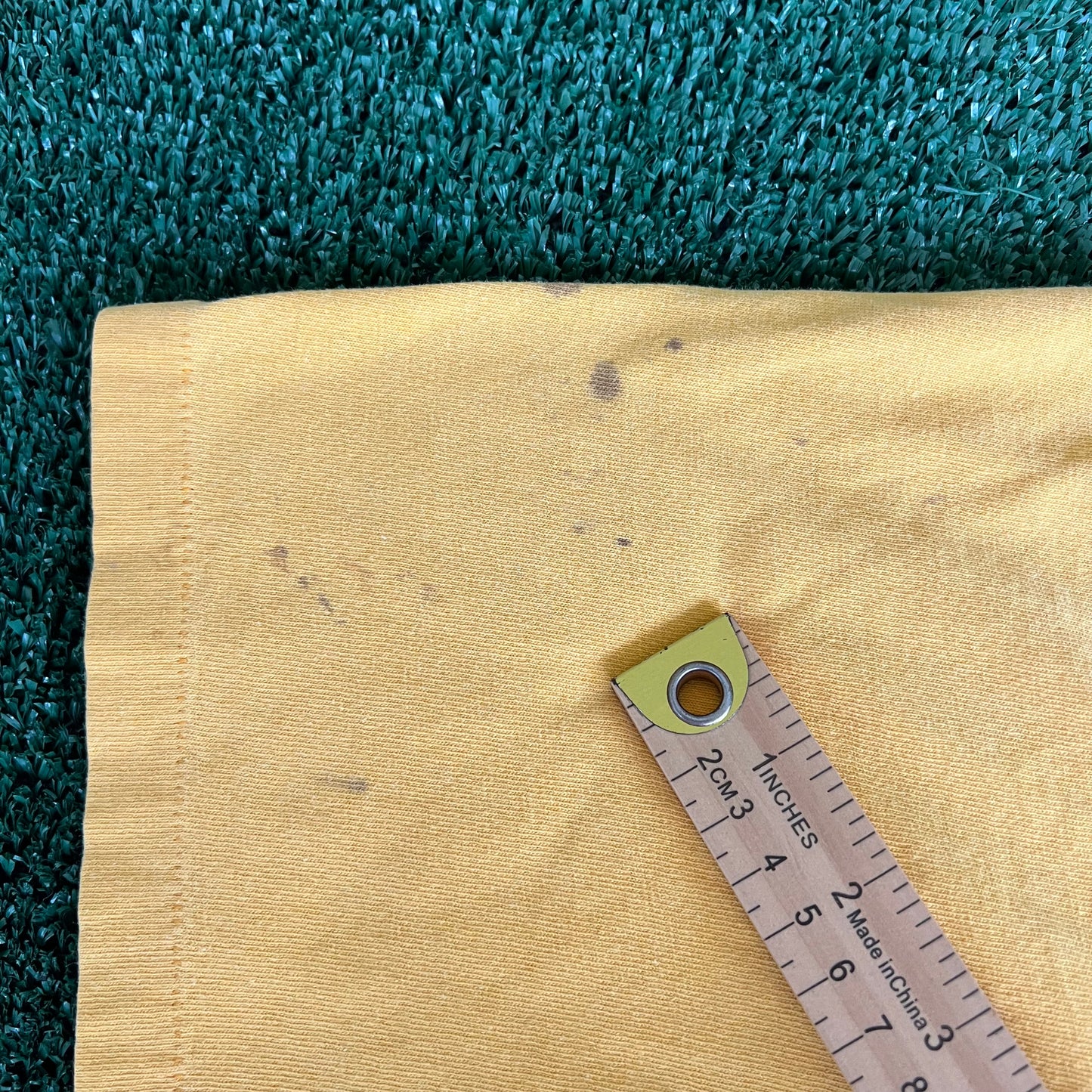90s DeWalt Tools Yellow Distressed Single Stitch T-Shirt - Large