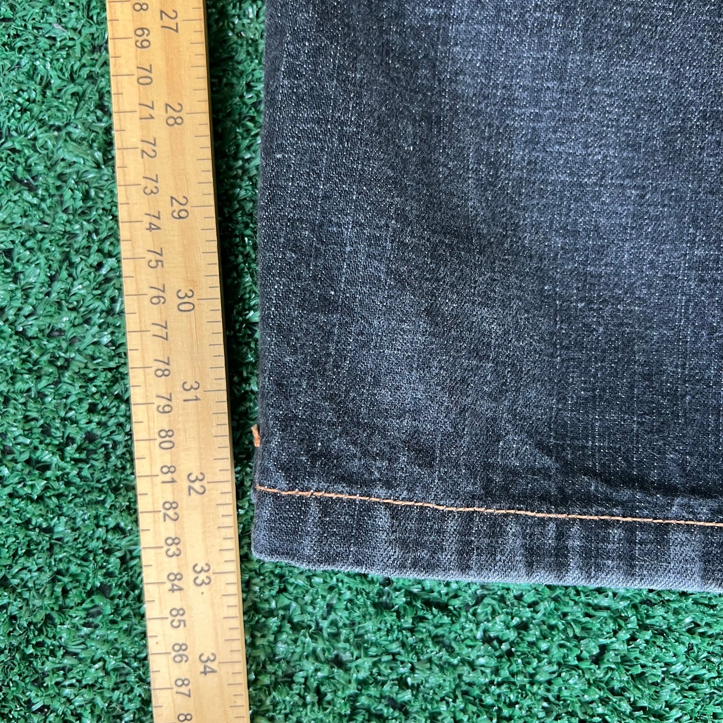 Y2K Men's Born in the Bronx Baggy Wide-Leg Black Jeans - 40x33" 20" Openings