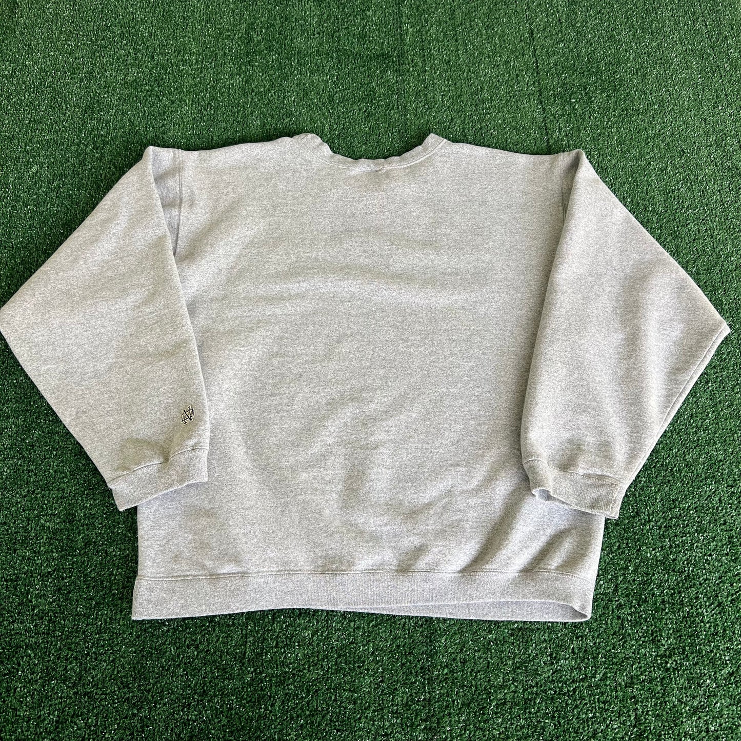 90s Men's Notre Dame Fighting Irish Gray Sweatshirt - Medium 22x25" USA