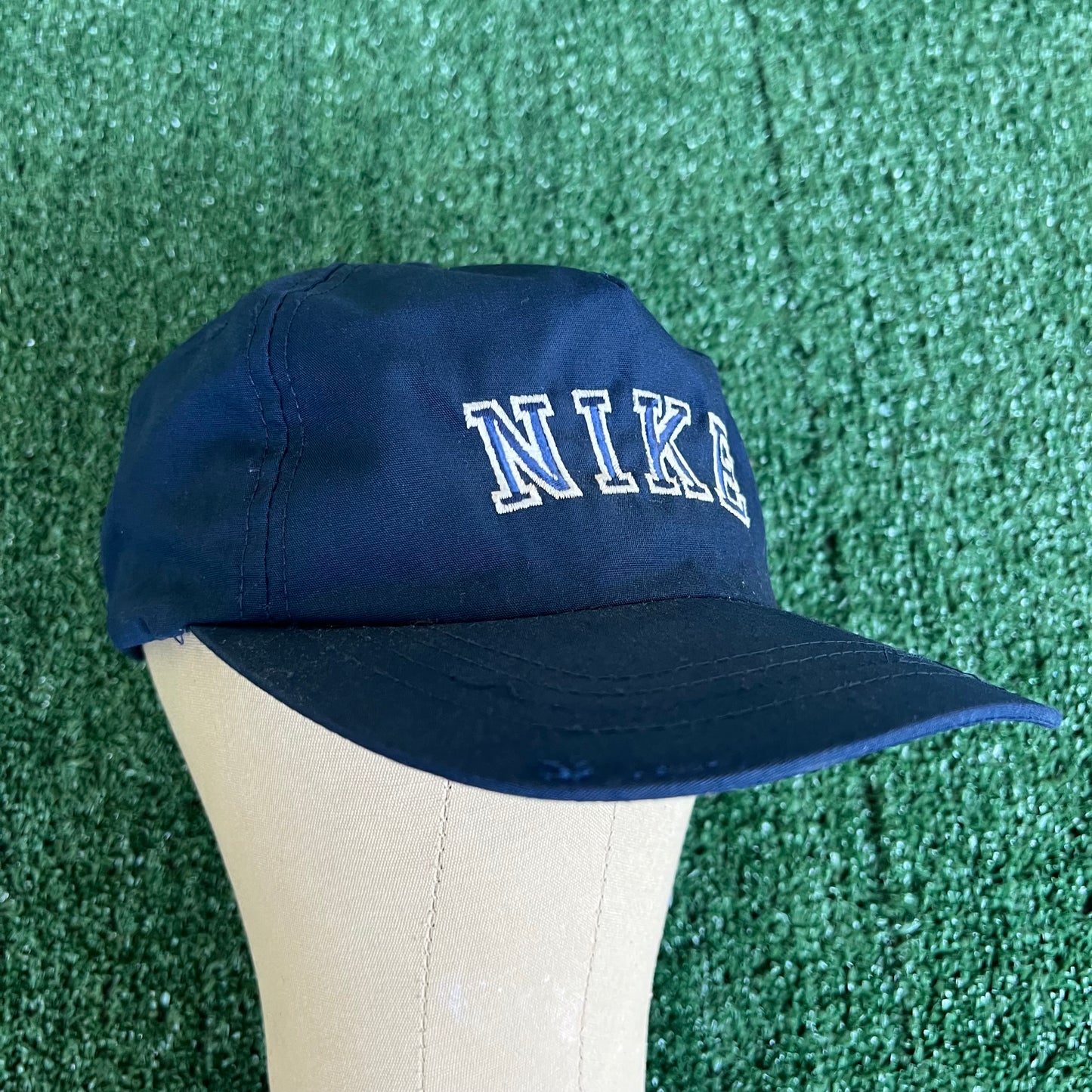 80s Nike Yupoong Navy Blue Low Profile Snapback Hat