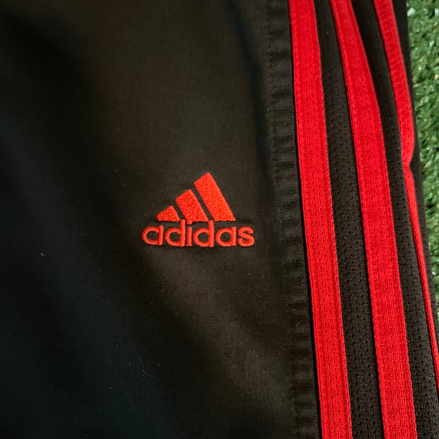 Adidas Baggy Wide-Leg Track Pants Black Red Stripe - 2XL 42x31" 21" Openings