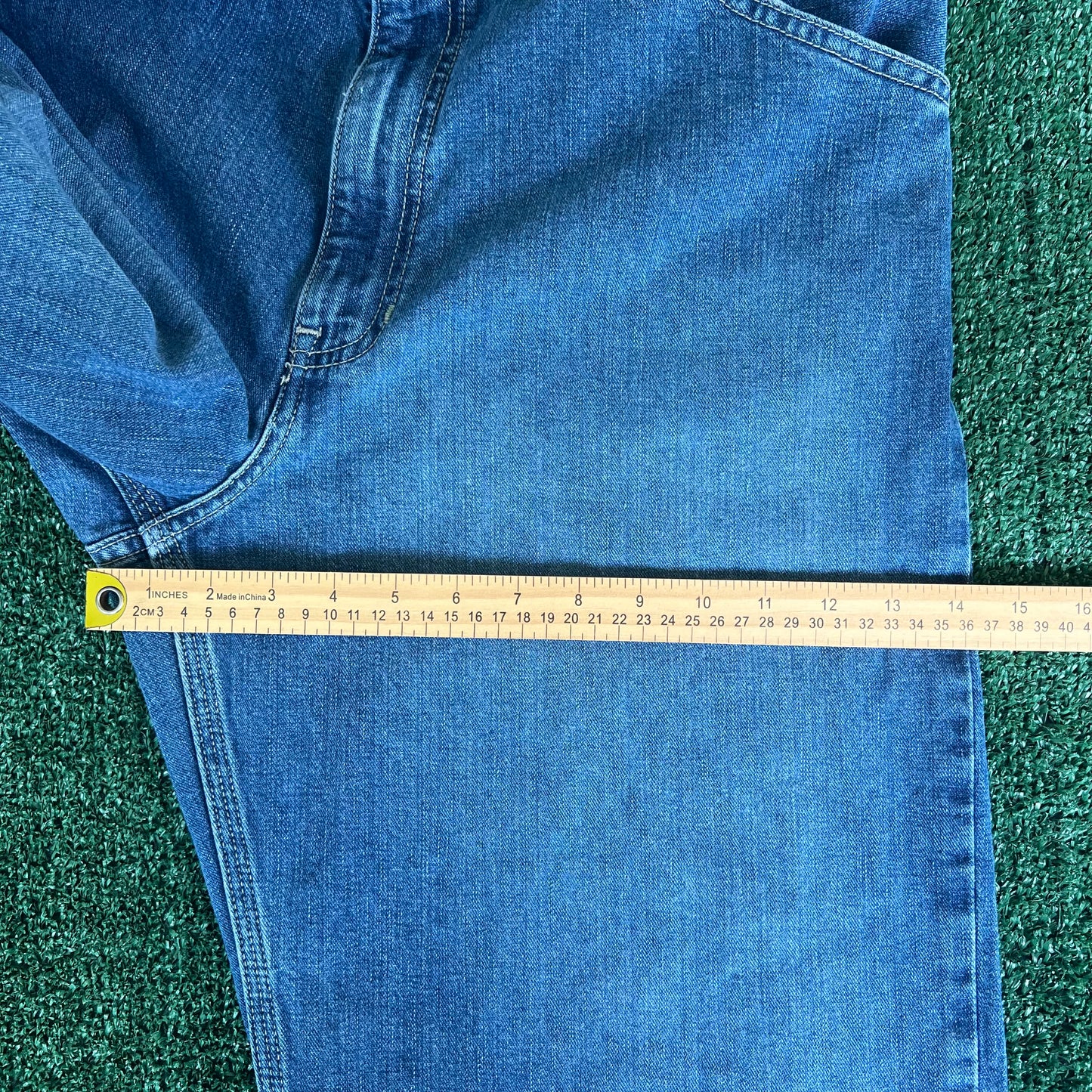 90s Y2K GAP Worker Baggy Wide-Leg Blue Jeans - 37x32" 20.5" Openings