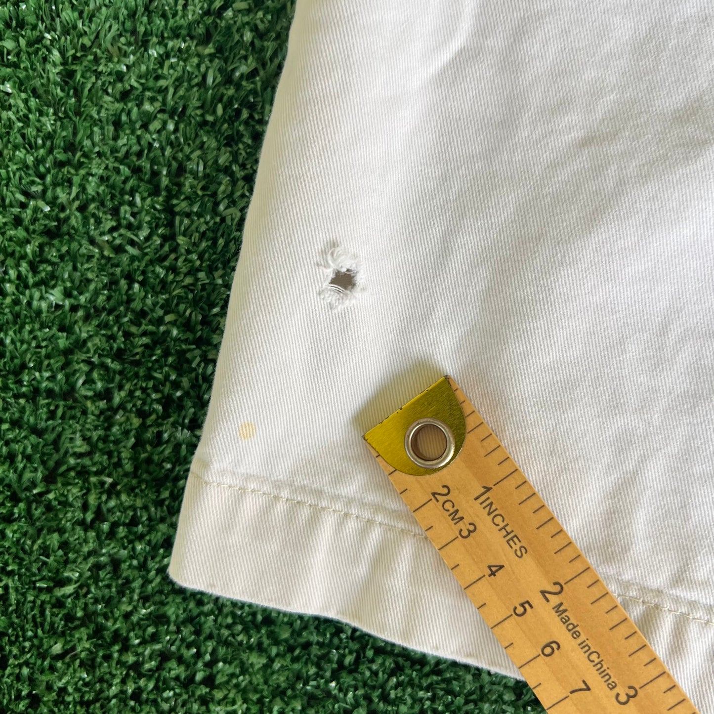 90s Levi's L2 Distressed Khaki Side Stripe Shorts - 30x10.5"