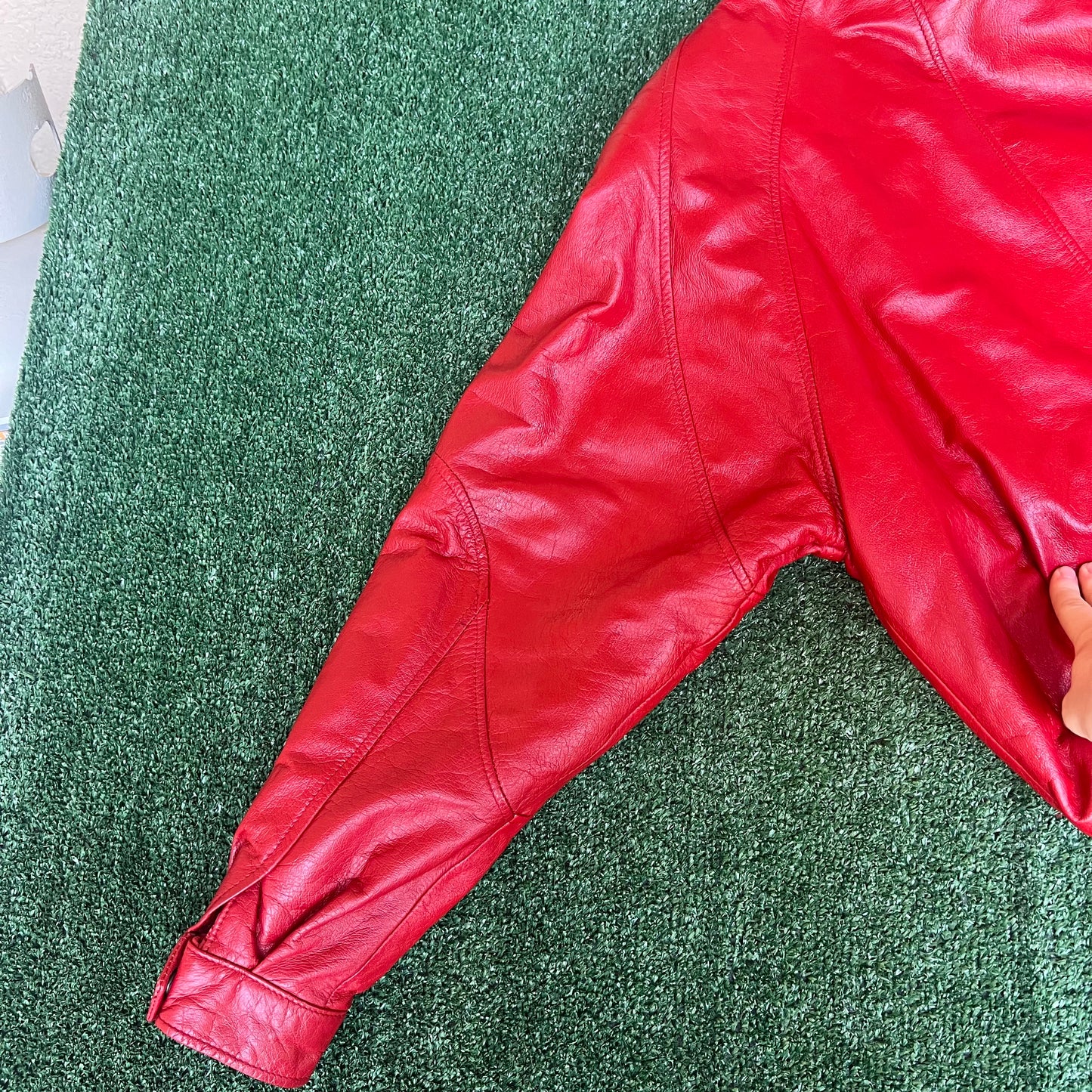 Vintage 80s Men's G-III G3 Michael Jackson Red Leather Bomber Jacket Medium