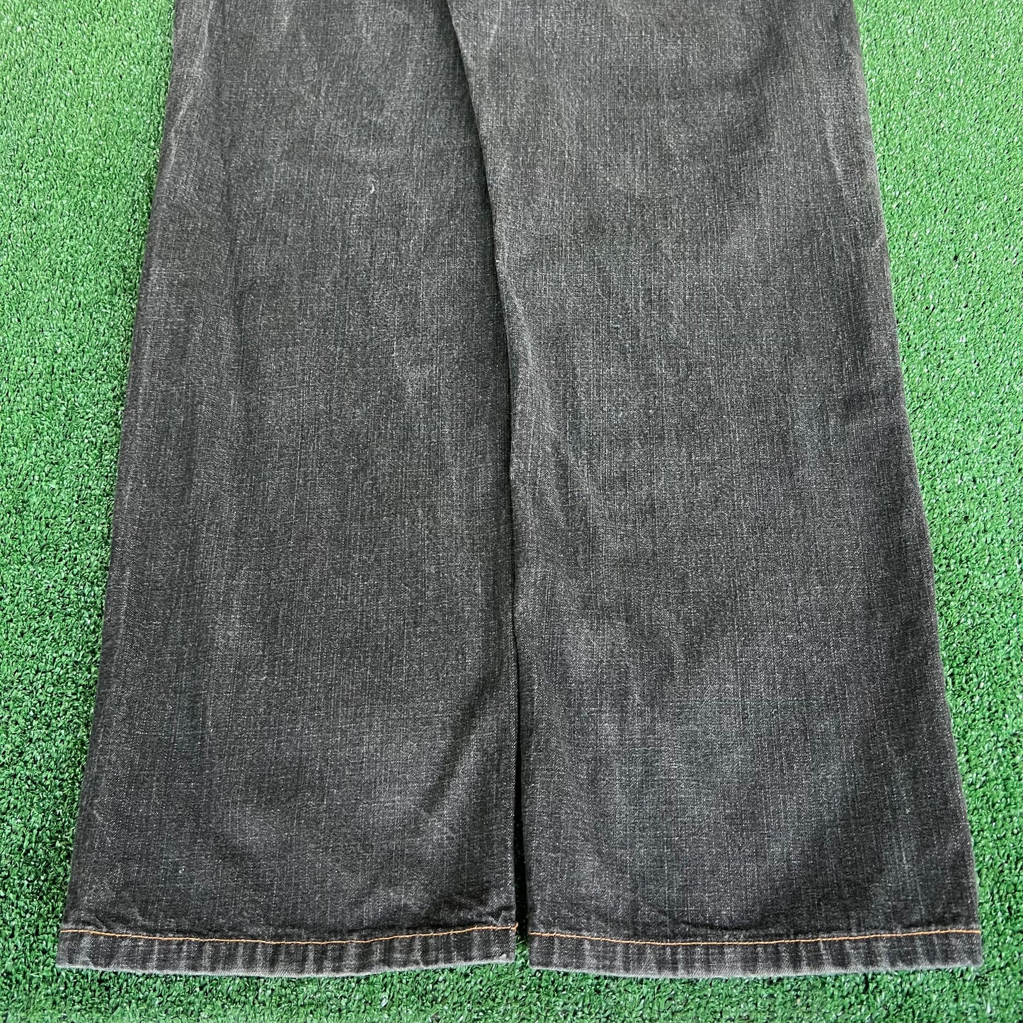 Y2K Men's Born in the Bronx Baggy Wide-Leg Black Jeans - 40x33" 20" Openings