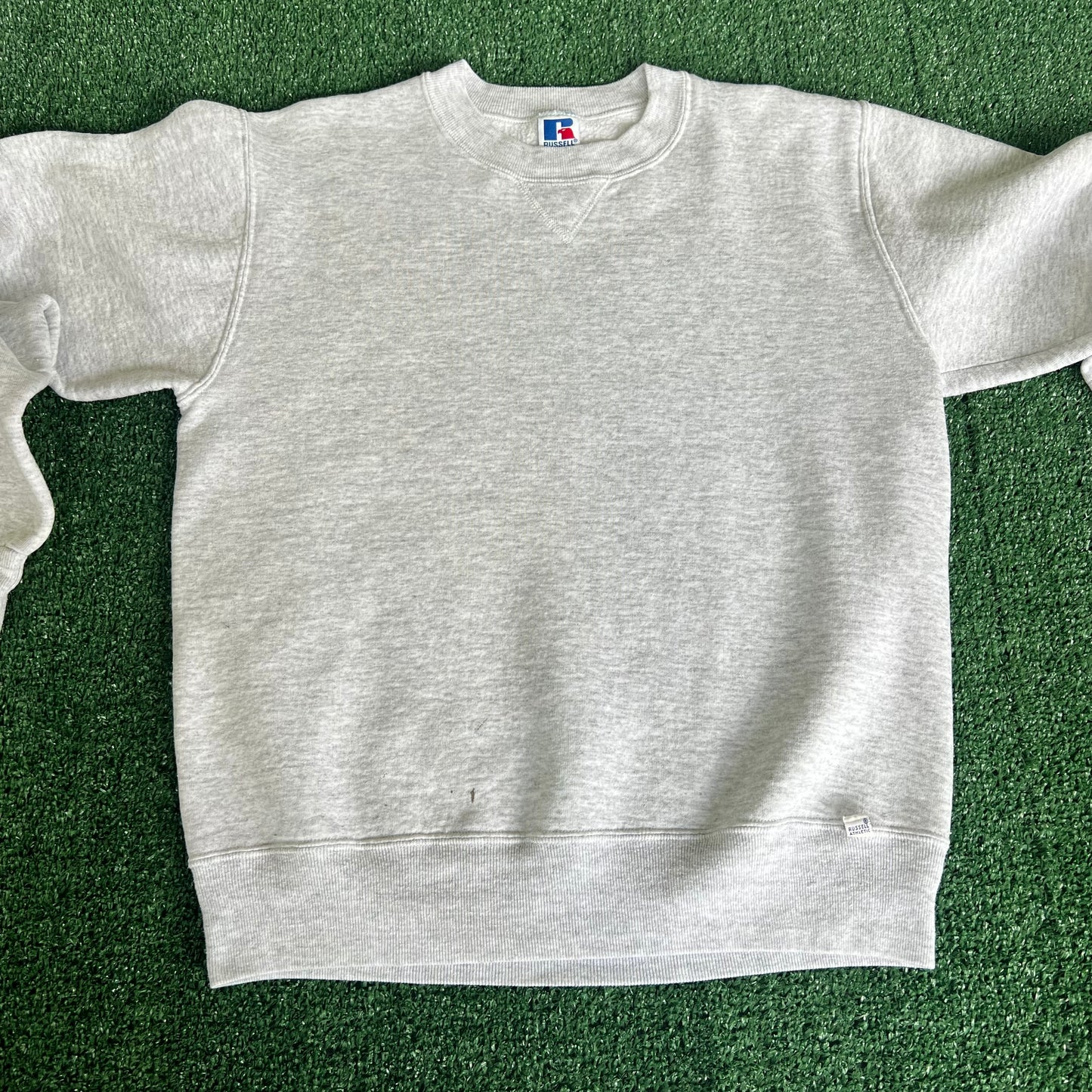90s Russell Athletic Blank Gray Sweatshirt - Small