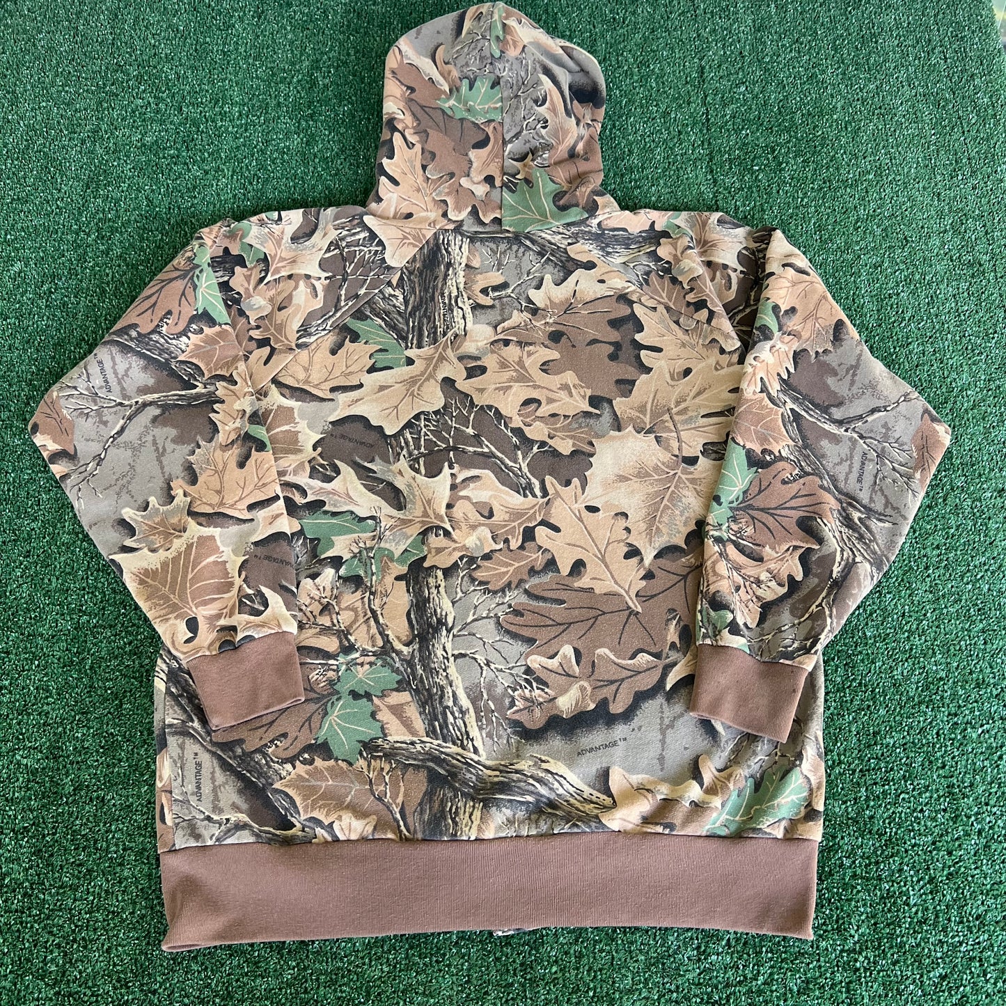 90s Cabela's Realtree Camouflage Full Zip Hoodie USA Made - Large  23x27"
