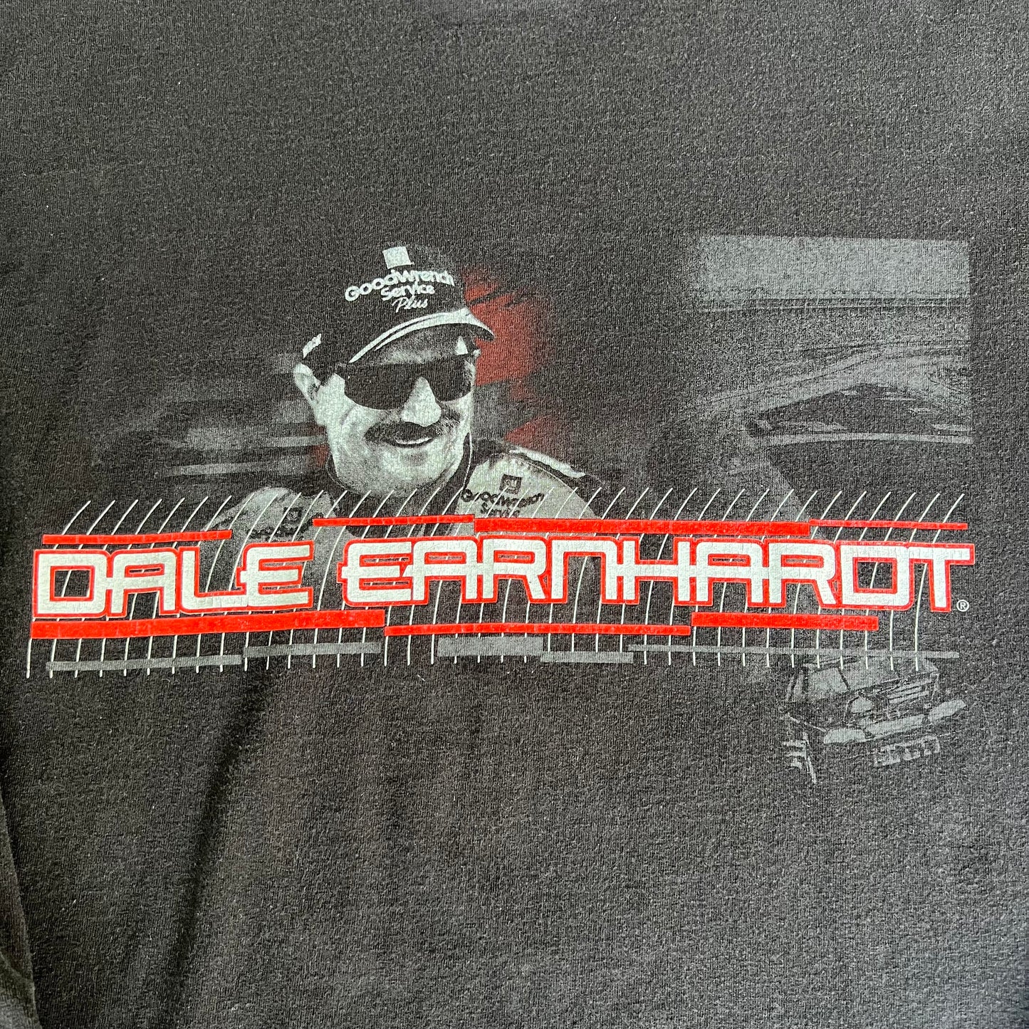 Y2K Winners Circle Dale Earnhardt Sr. Faded Black Long Sleeve T-Shirt - Large