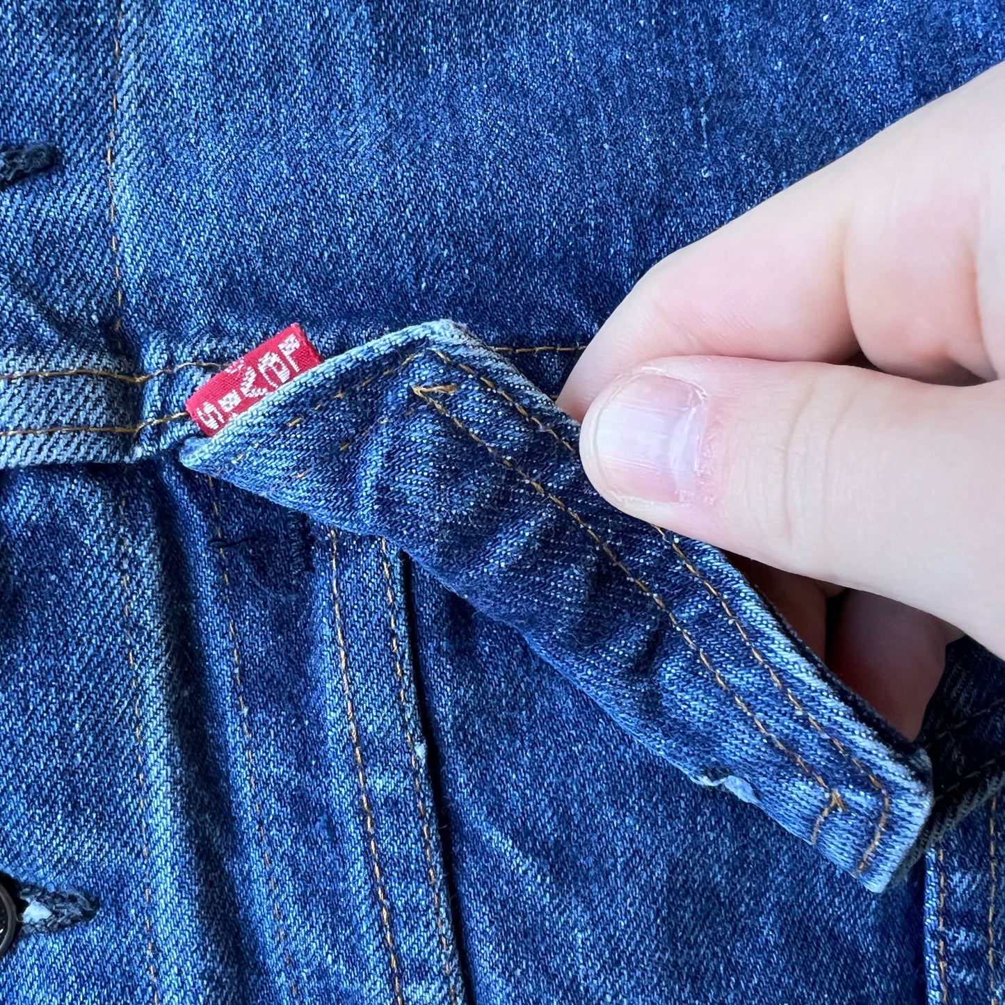 70s Levi’s 70505-0217 Type 3 Indigo Denim Jean Jacket Small E #52 B - Size 36 Small