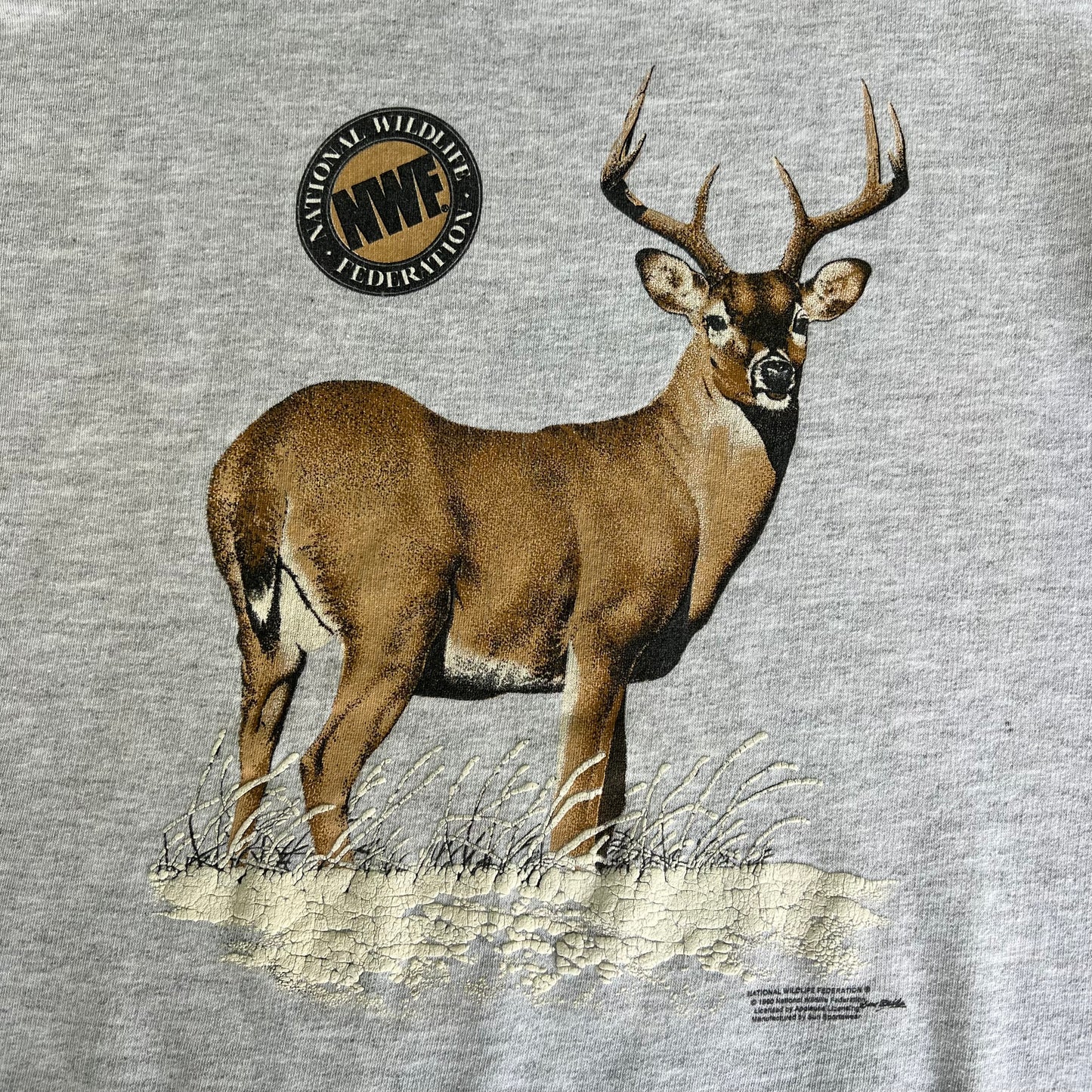 90s National Wildlife Federation Buck Deer Gray Sweatshirt - 2XL