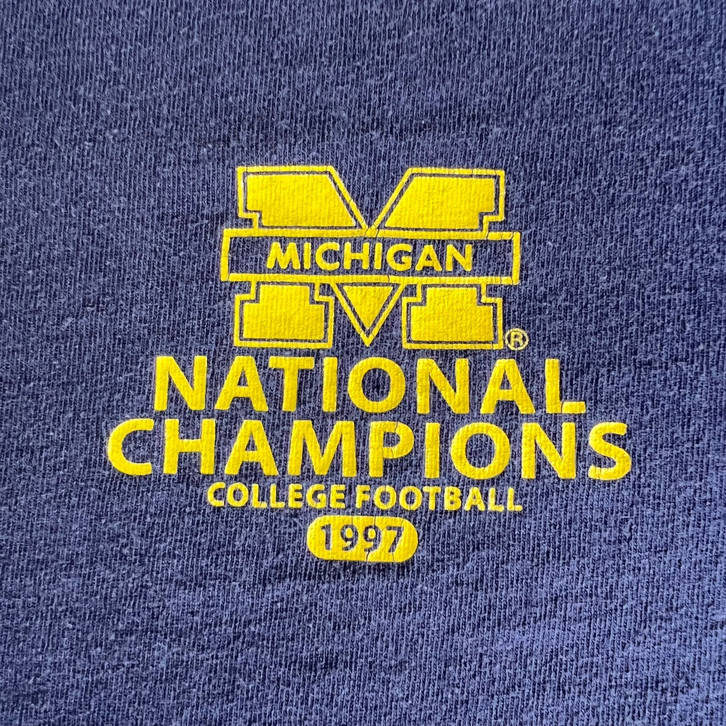 1997 Michigan Wolverines UM Football Champions Navy Blue Long Sleeve T-Shirt - XL