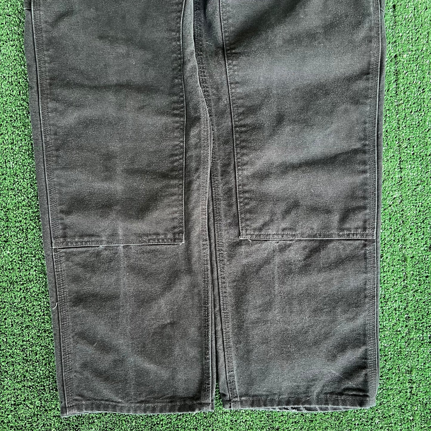Y2K Carhartt Double Knee Carpenter Faded Black Pants - 33x29.5"