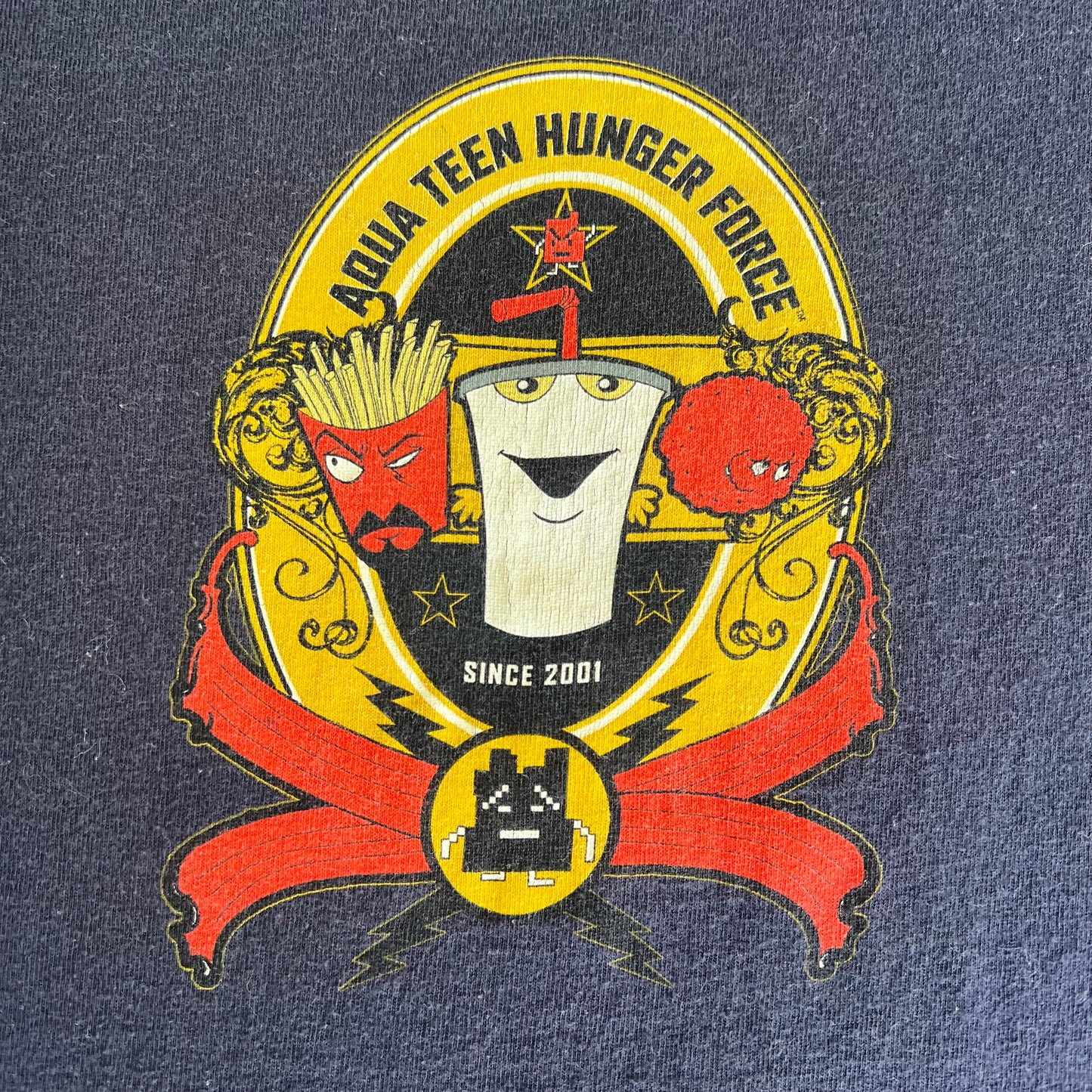 Y2K Adult Swim Cartoon Network Aqua Teen Hunger Force T-Shirt Small 17.5x25"