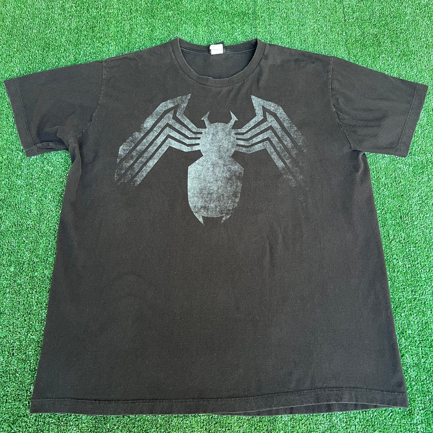 Vintage Y2K Men's Marvel Mad Engine Venom Symbiote Spiderman Black T-Shirt - 2XL