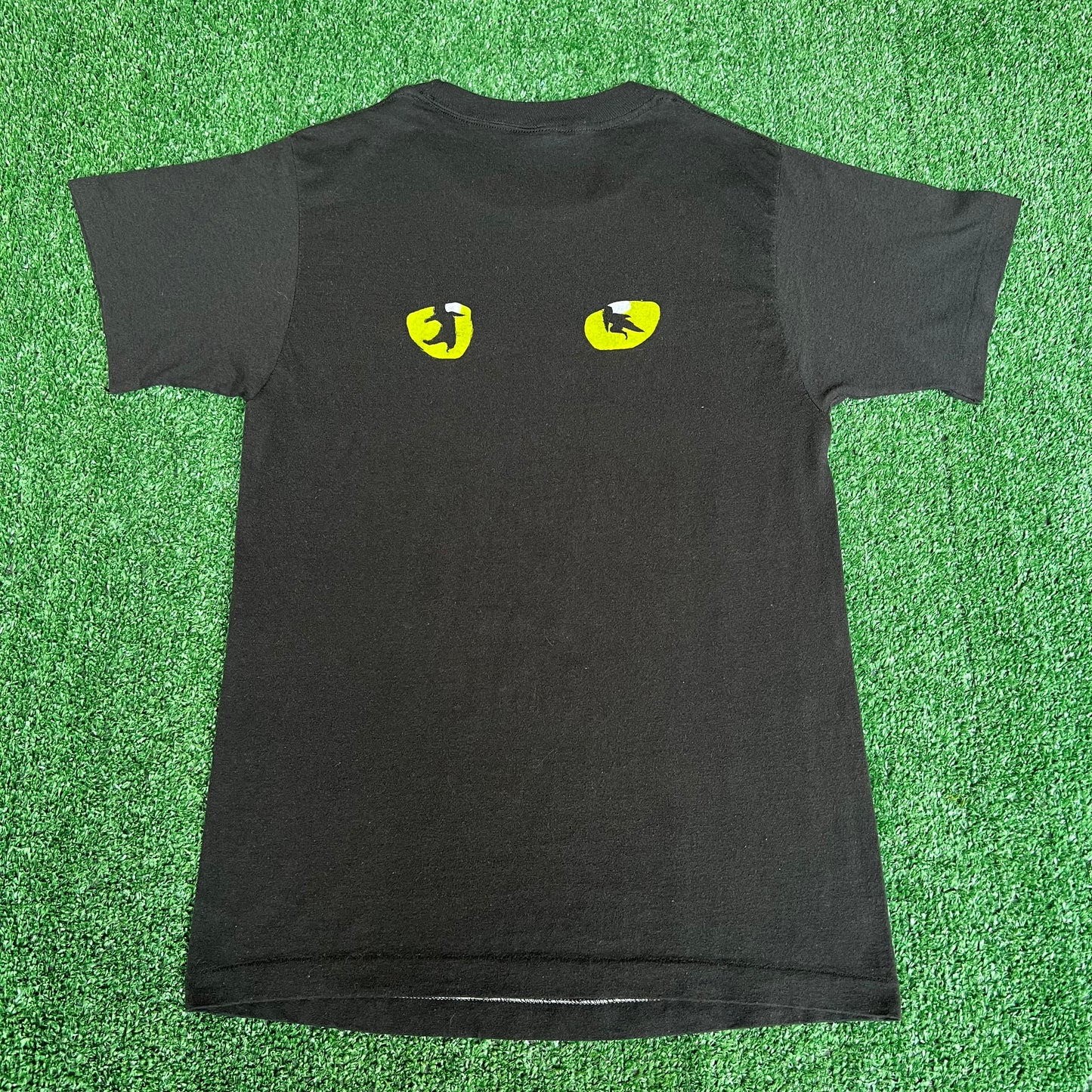 Vintage 1981 Cats Musical Eyes Promo Shirt Black Single Stitch Small 16.5x26.5"
