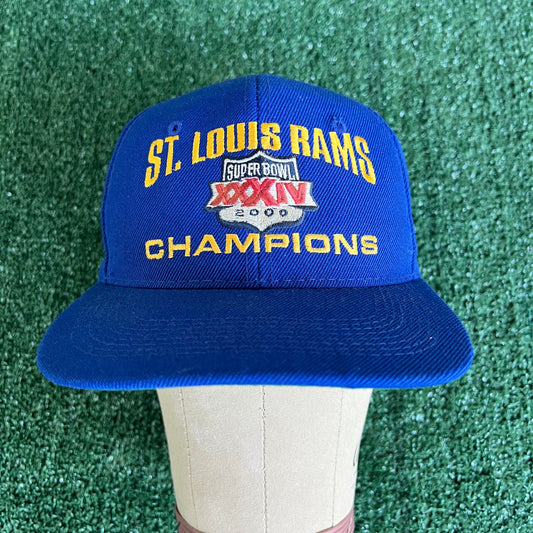 2000 NFL St. Louis Rams Super Champions Blue Snapback Hat