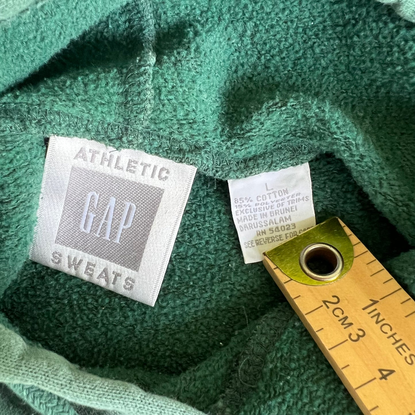 90s GAP Athletic Sweats Forest Green Blank Boxy Hoodie - Large