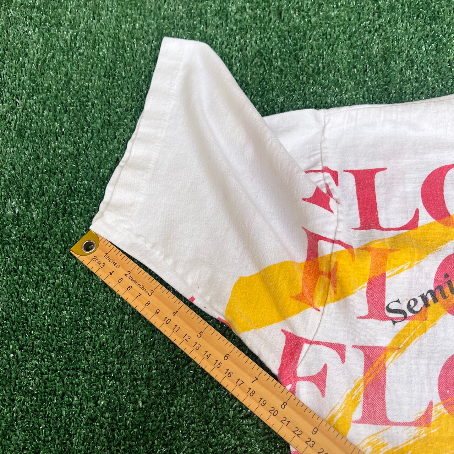 Vintage 90s Men's Florida State Seminoles FSU White AOP T-Shirt XL 26.25x28.75"