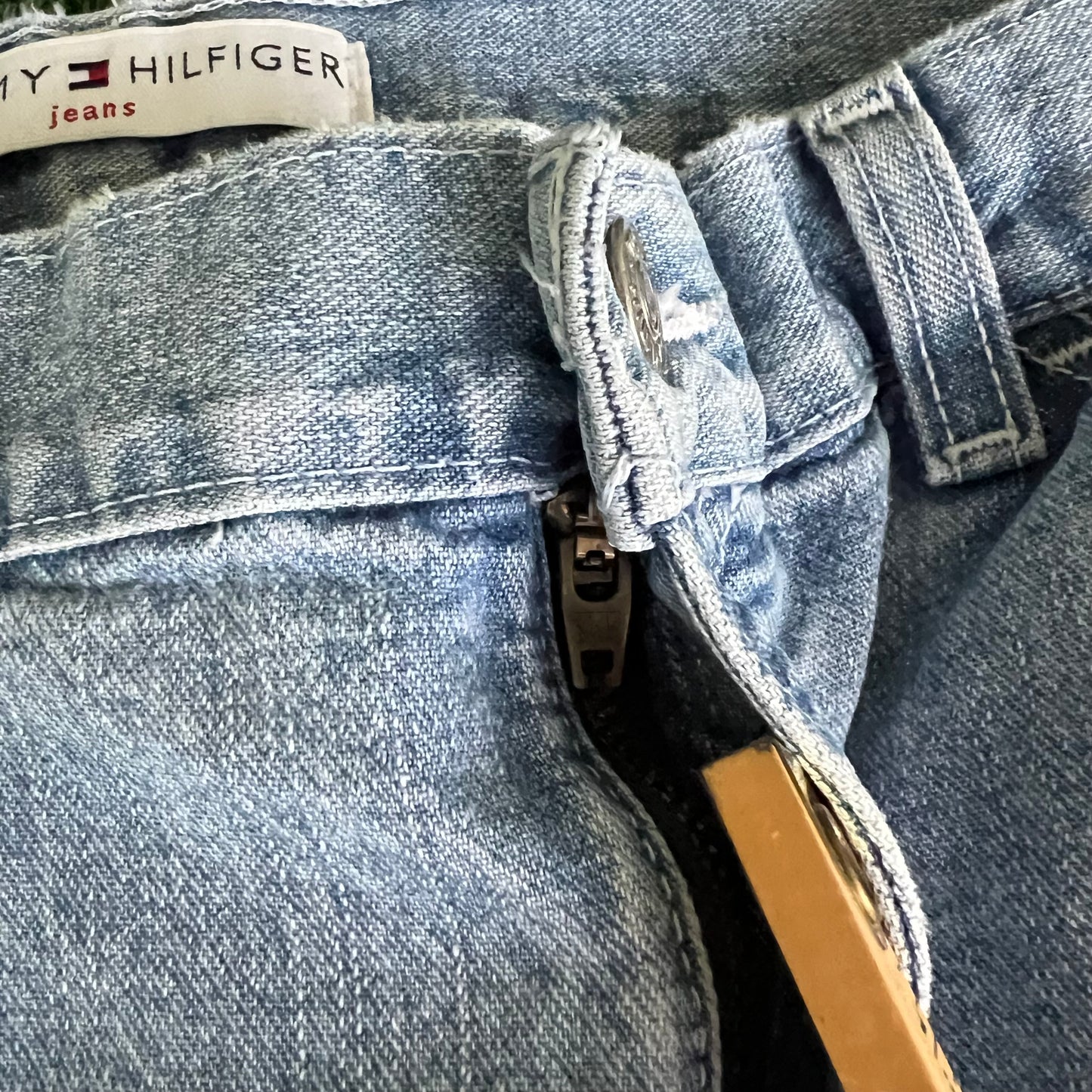 Y2K Tommy Hilfiger Baggy Carpenter Light Wash Blue Jeans - 33x29.75" 18" Opening