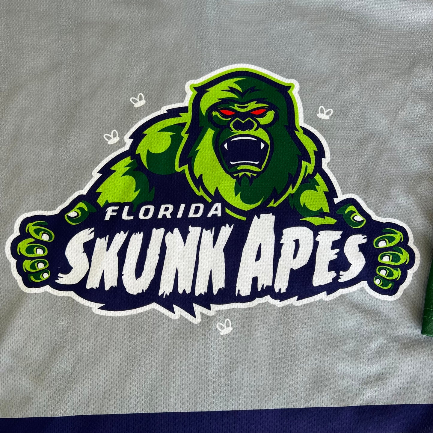 Men's Florida Everblades Skunk Apes One Night Rebrand Gray Hockey Jersey - XL