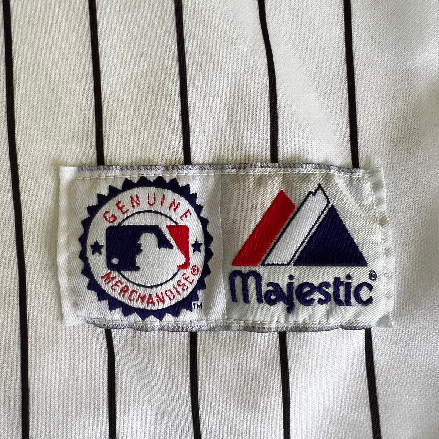 Y2K Majestic MLB Chicago White Sox Joe Crede #24 White Pinstripe Baseball Jersey - Medium