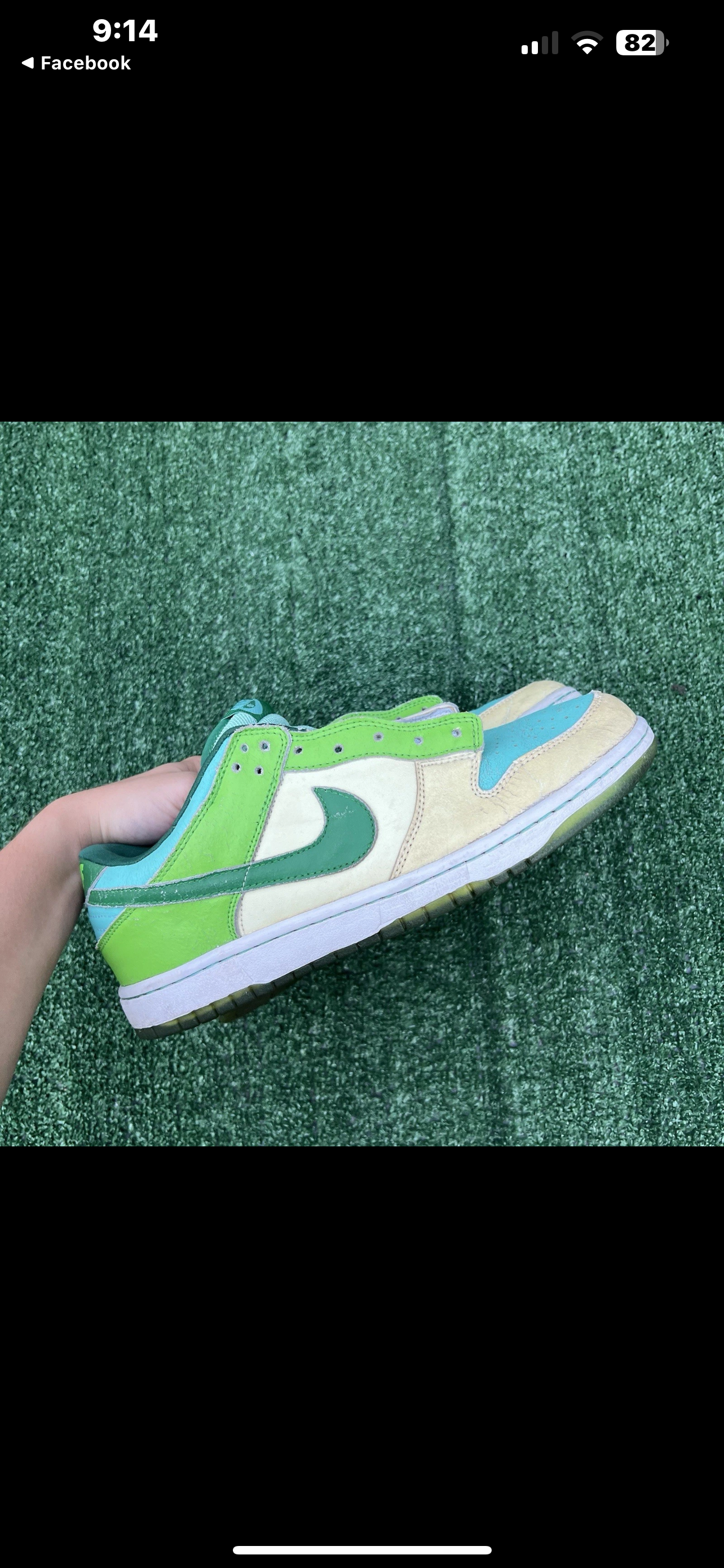 VTG Nike Dunk Low Glow In The Dark Mens Size 11 ?Green White Distressed Y2K Skate