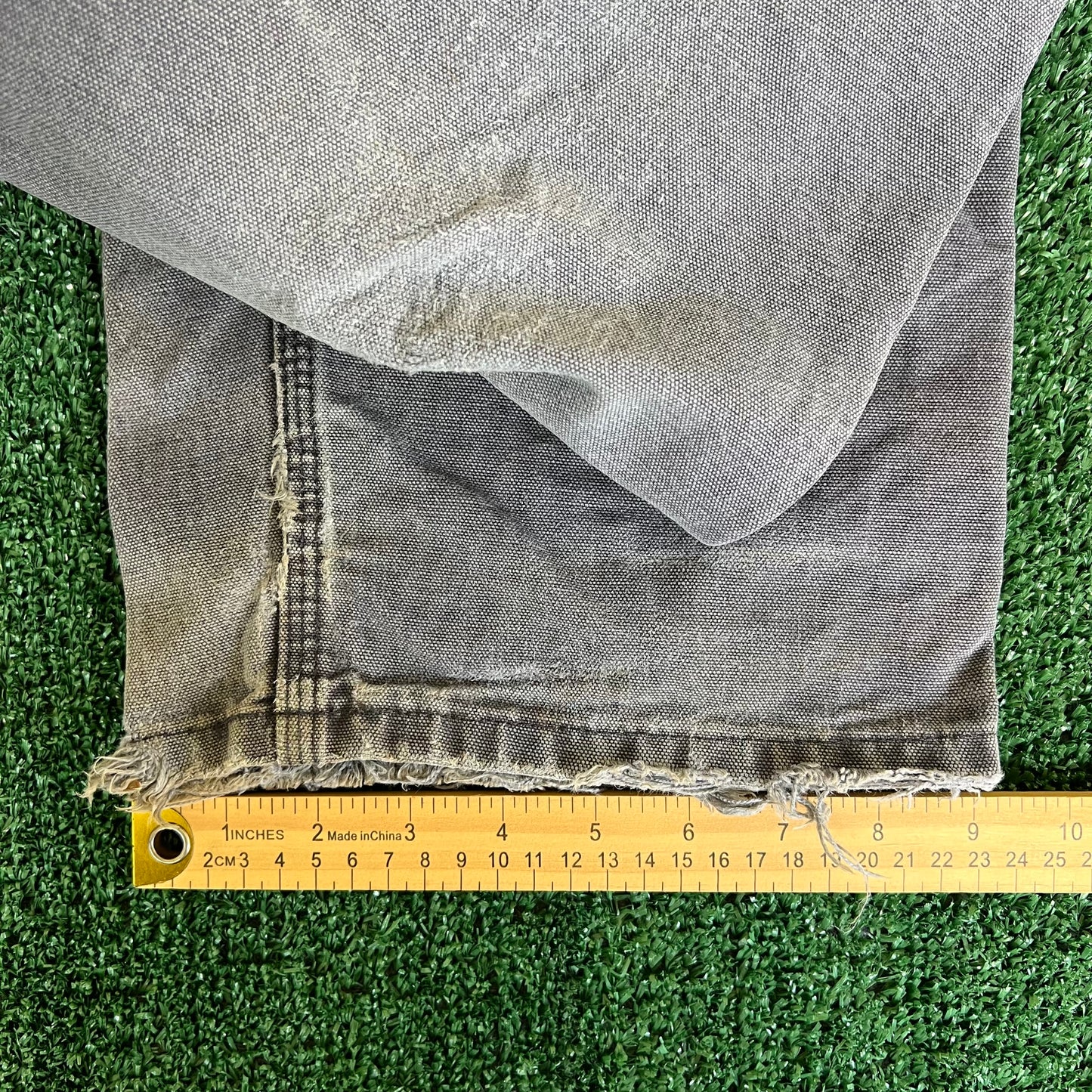 Y2K Carhartt B11 PTB Faded Gray Baggy Carpenter Canvas Pants - 33x29 18" Openings