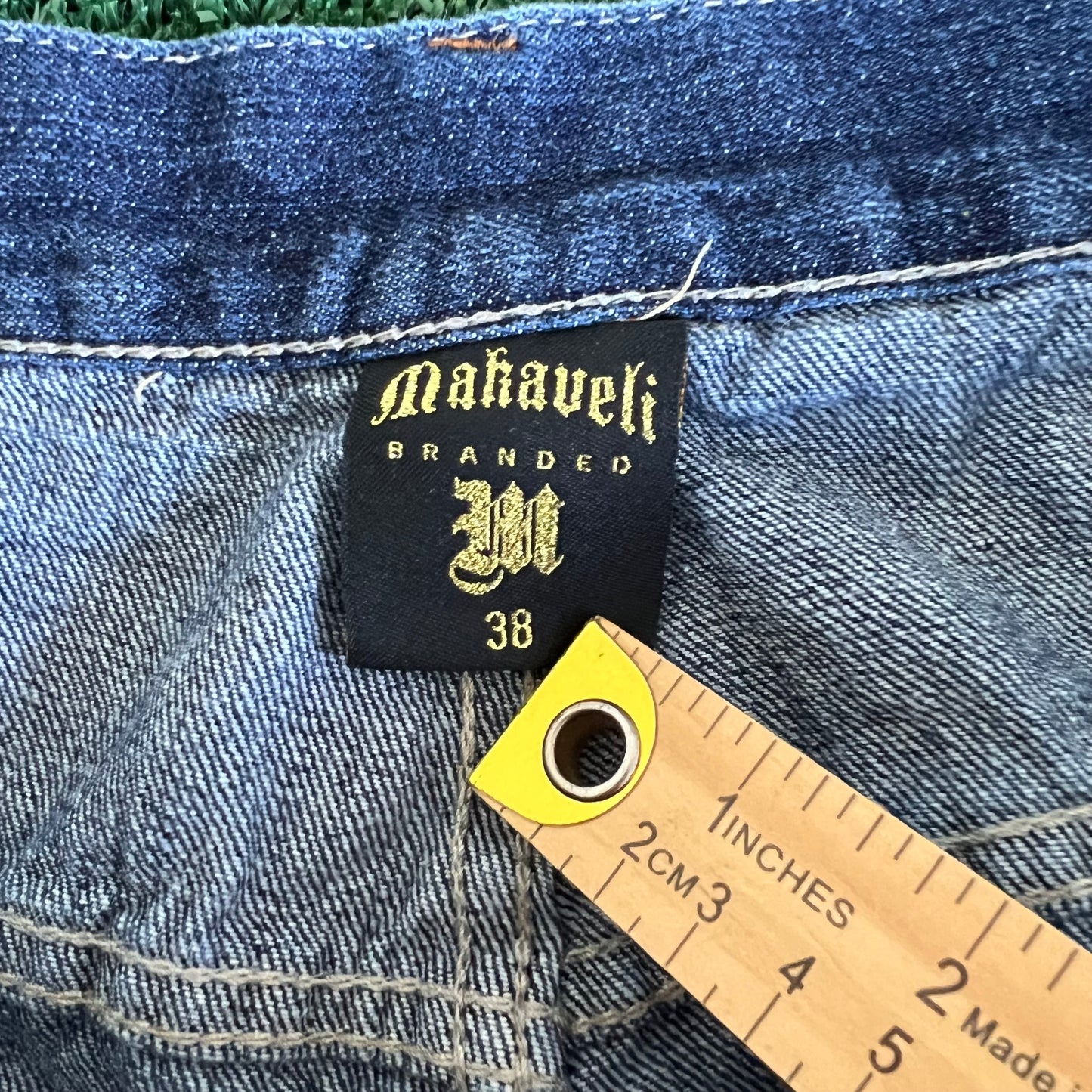 Y2K Makaveli Tupac Baggy Straight Carpenter Jeans - 37x31" 18.5" Openings