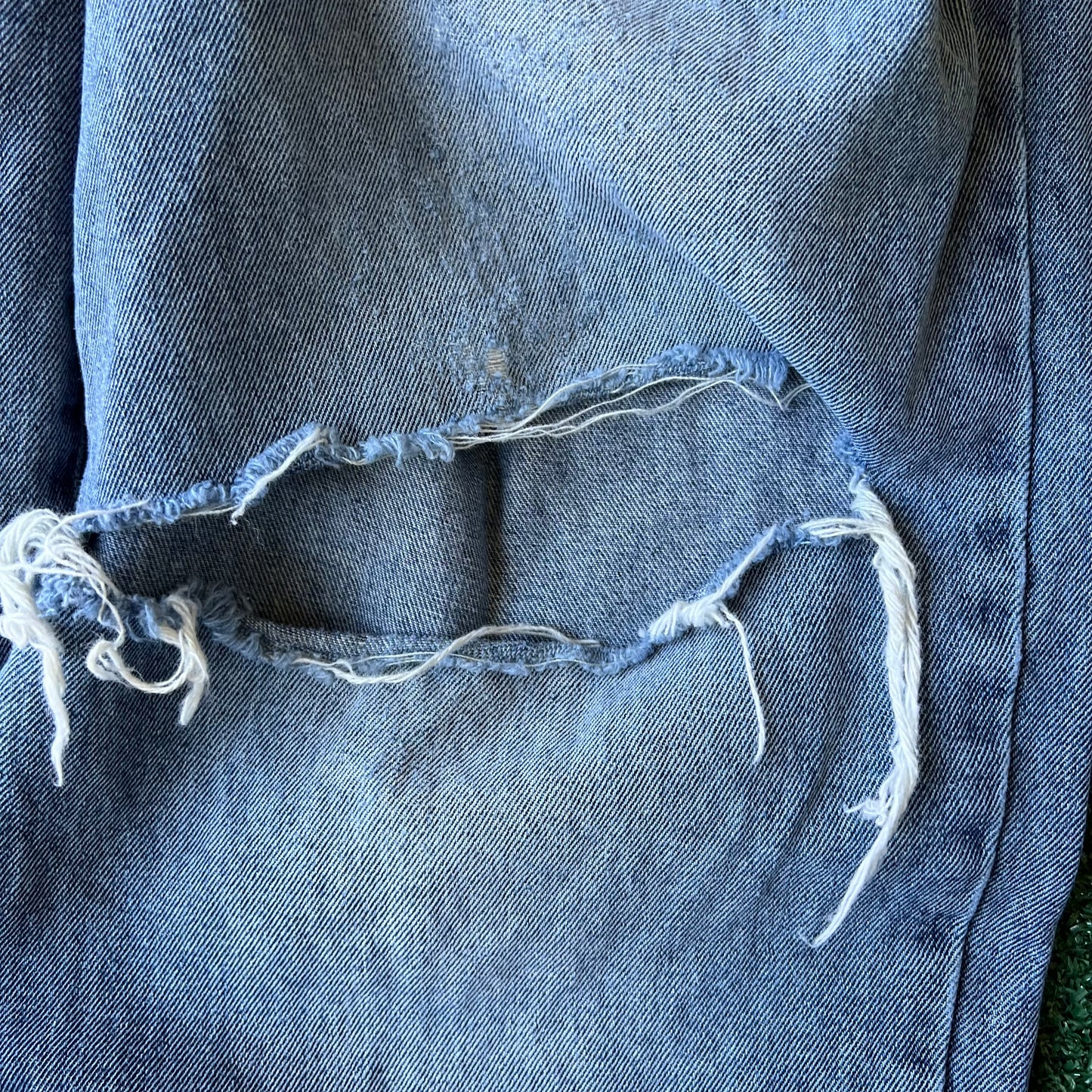 Y2K Koman Baggy Straight Distressed Blue Jeans - 35x30" 19" Open Southpole Style