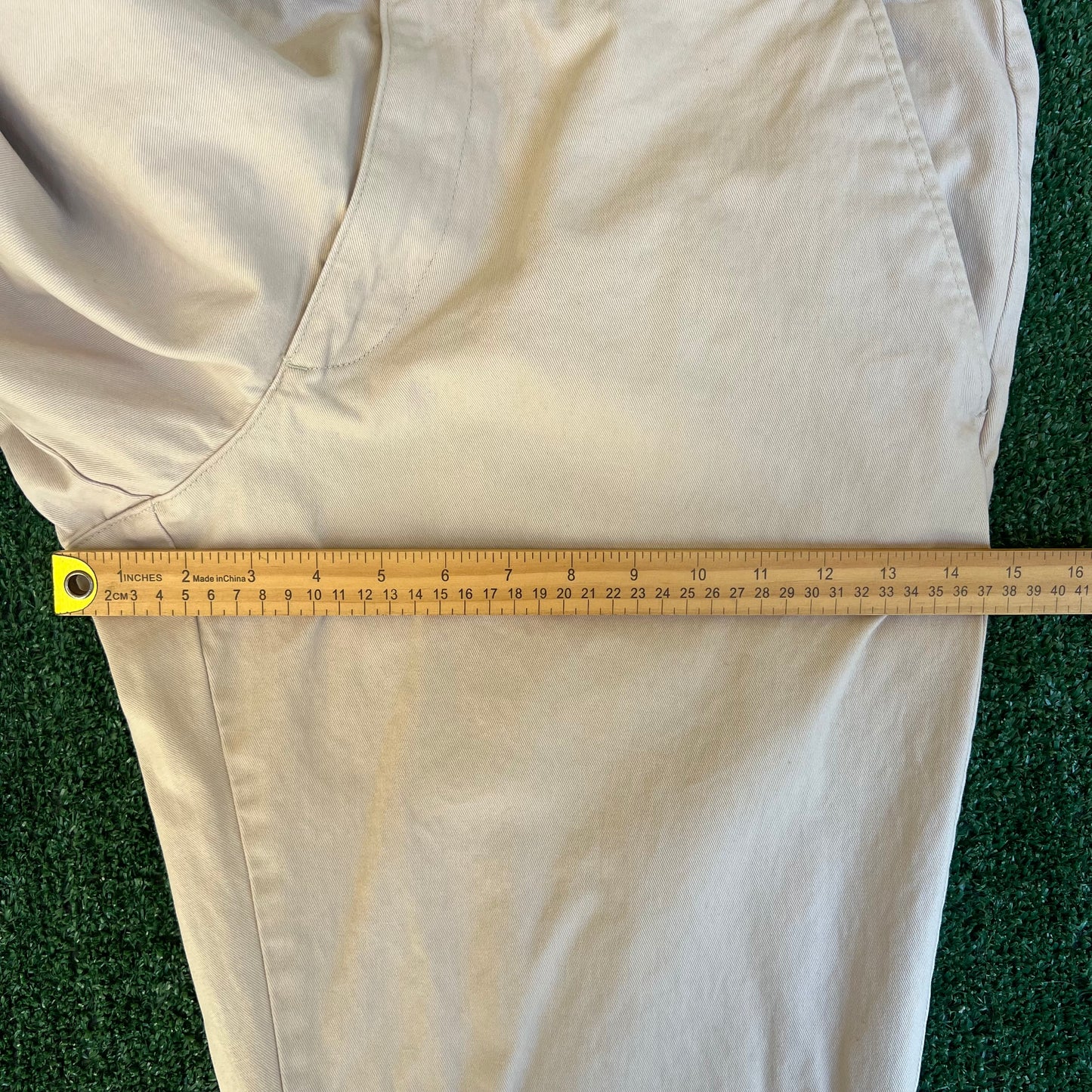Vintage Y2K Men Plugg Baggy Wide-Leg Khaki Pants - 38x30" 20" Open Southpole Style