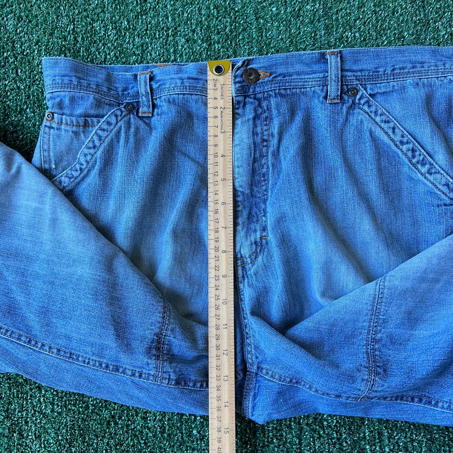 Y2K Men's Lee Dungarees Double Knee Carpenter Baggy Jeans - 36x28 20" Open Southpole Style